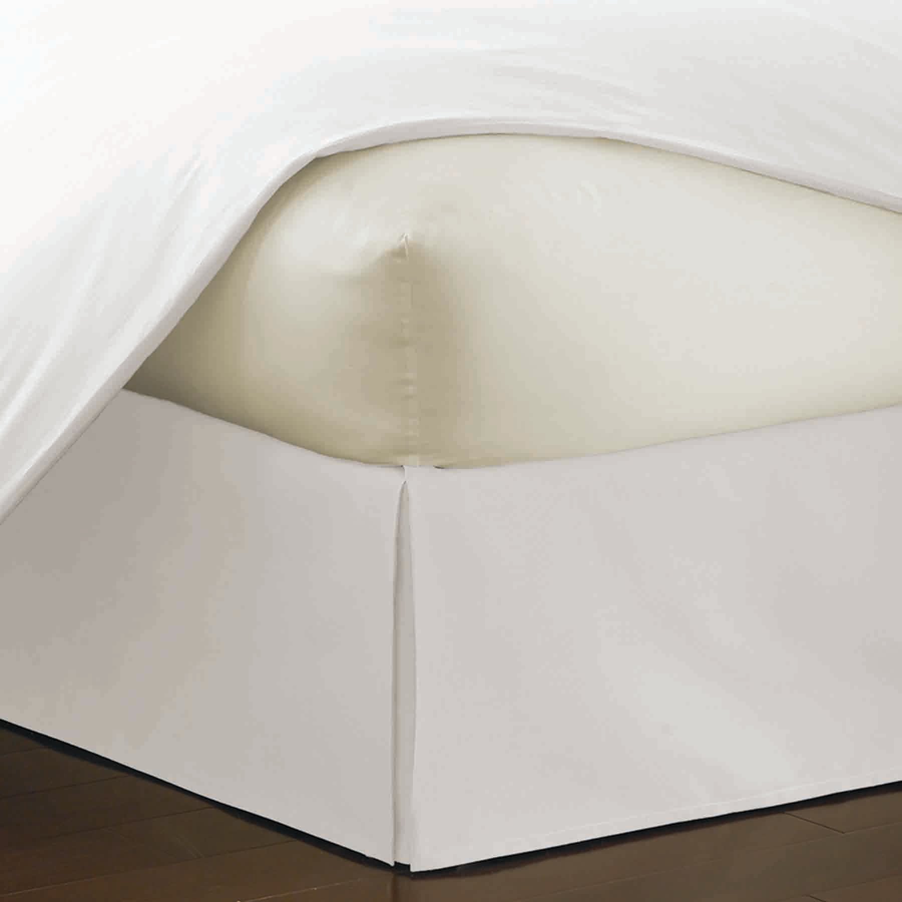 White Pleated Bed Skirt, Full