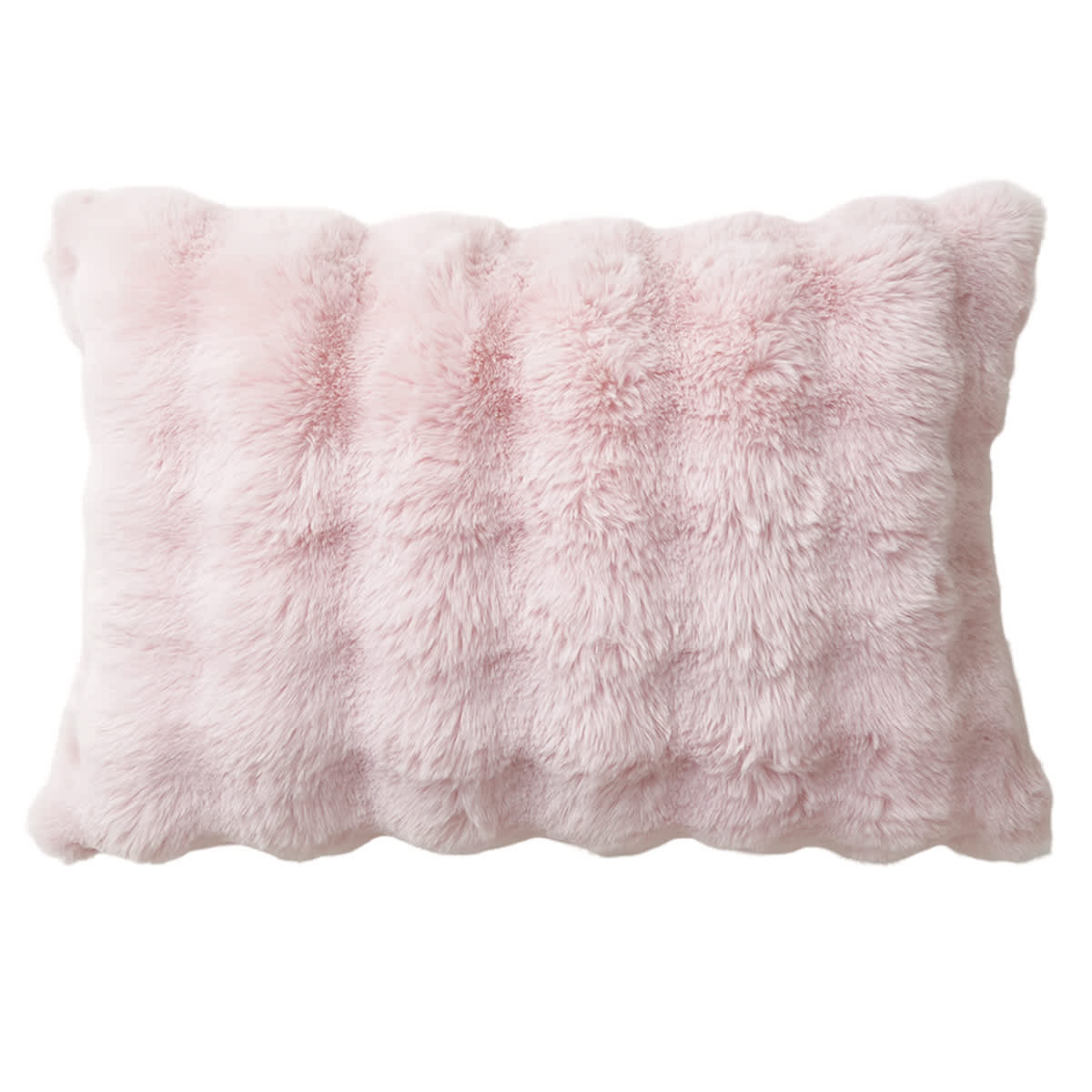 Light Pink Bubble Faux Fur Throw Pillow, 14x20
