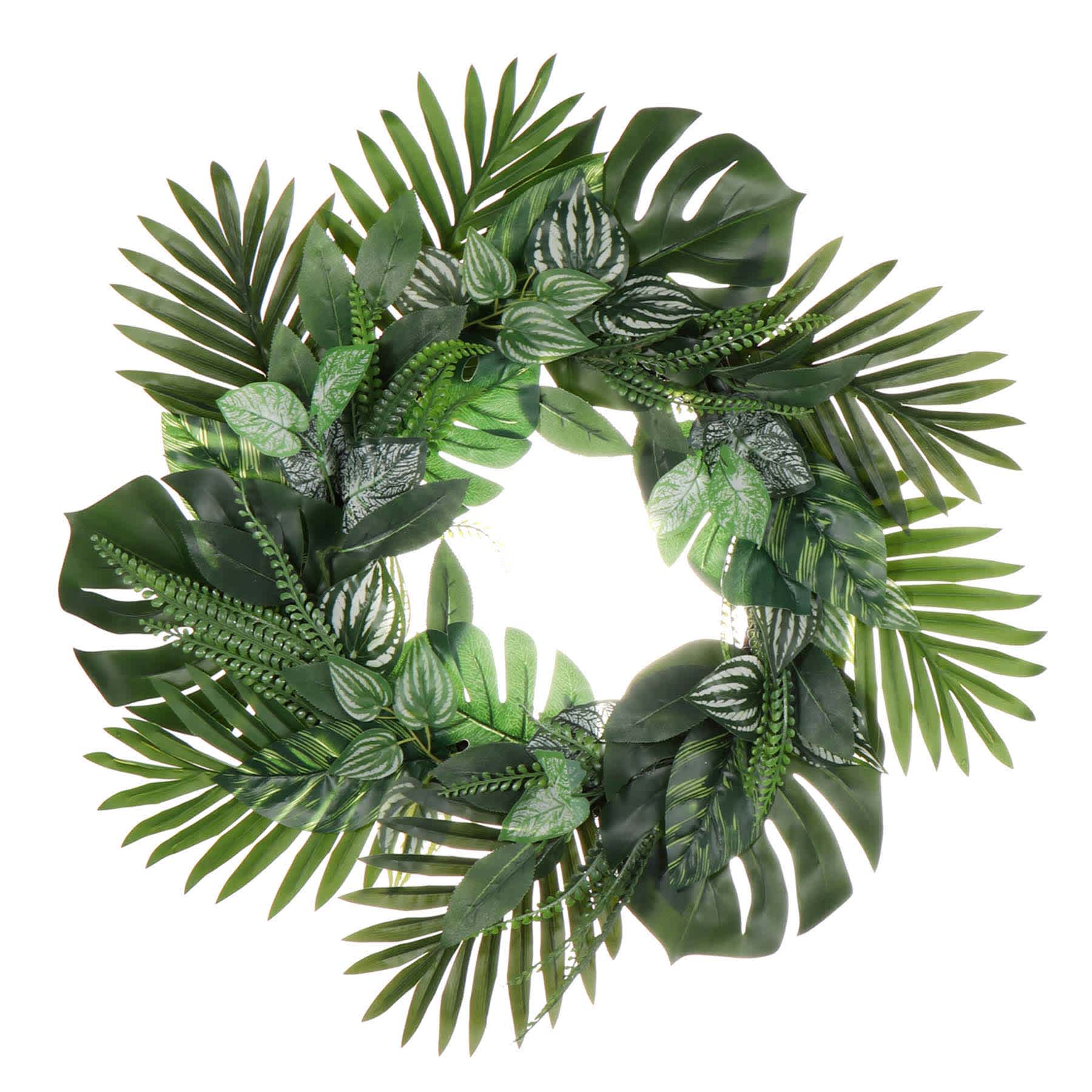 Rainforest Leaves Wreath, 22"