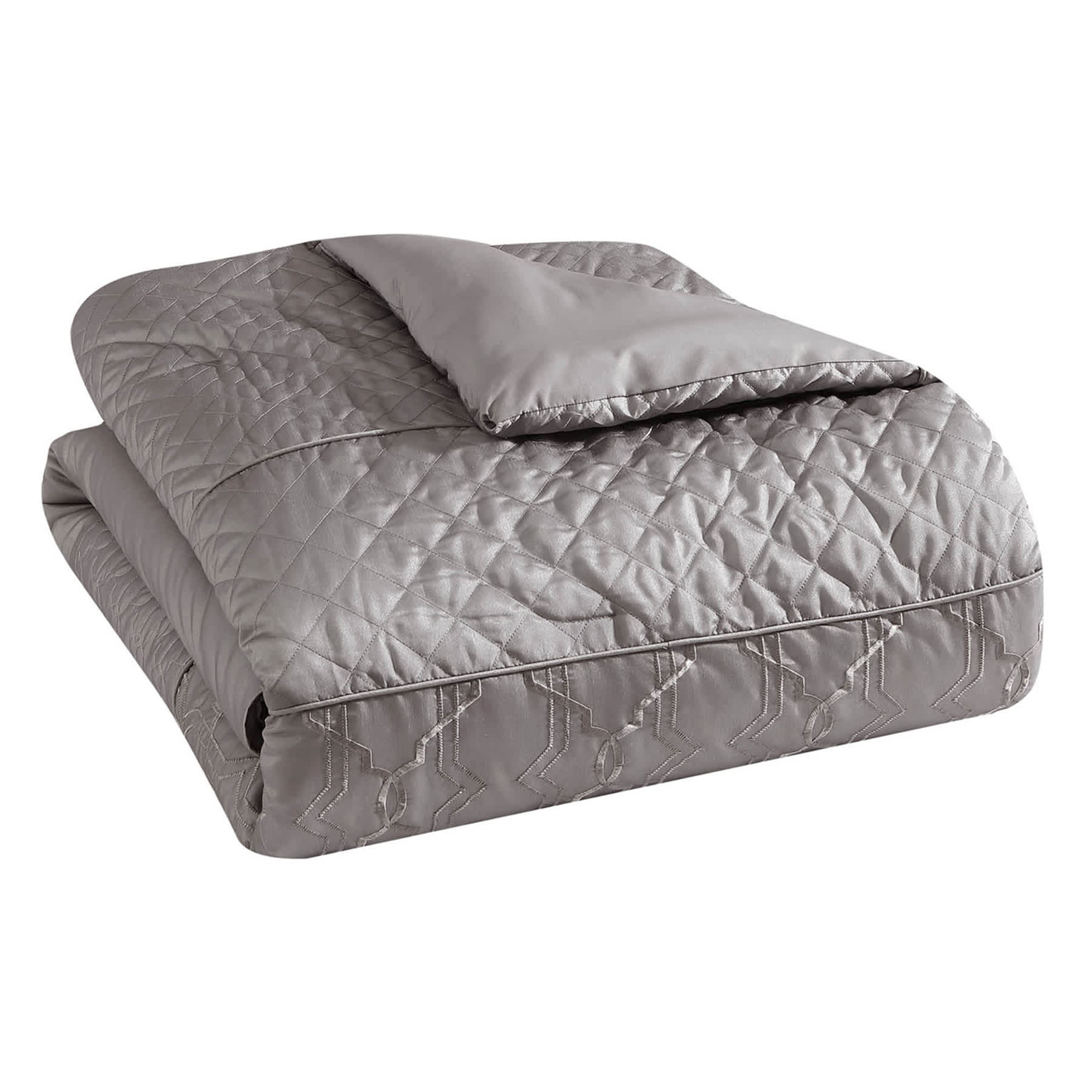 7-Piece Langston Grey Comforter Set, Full/Queen