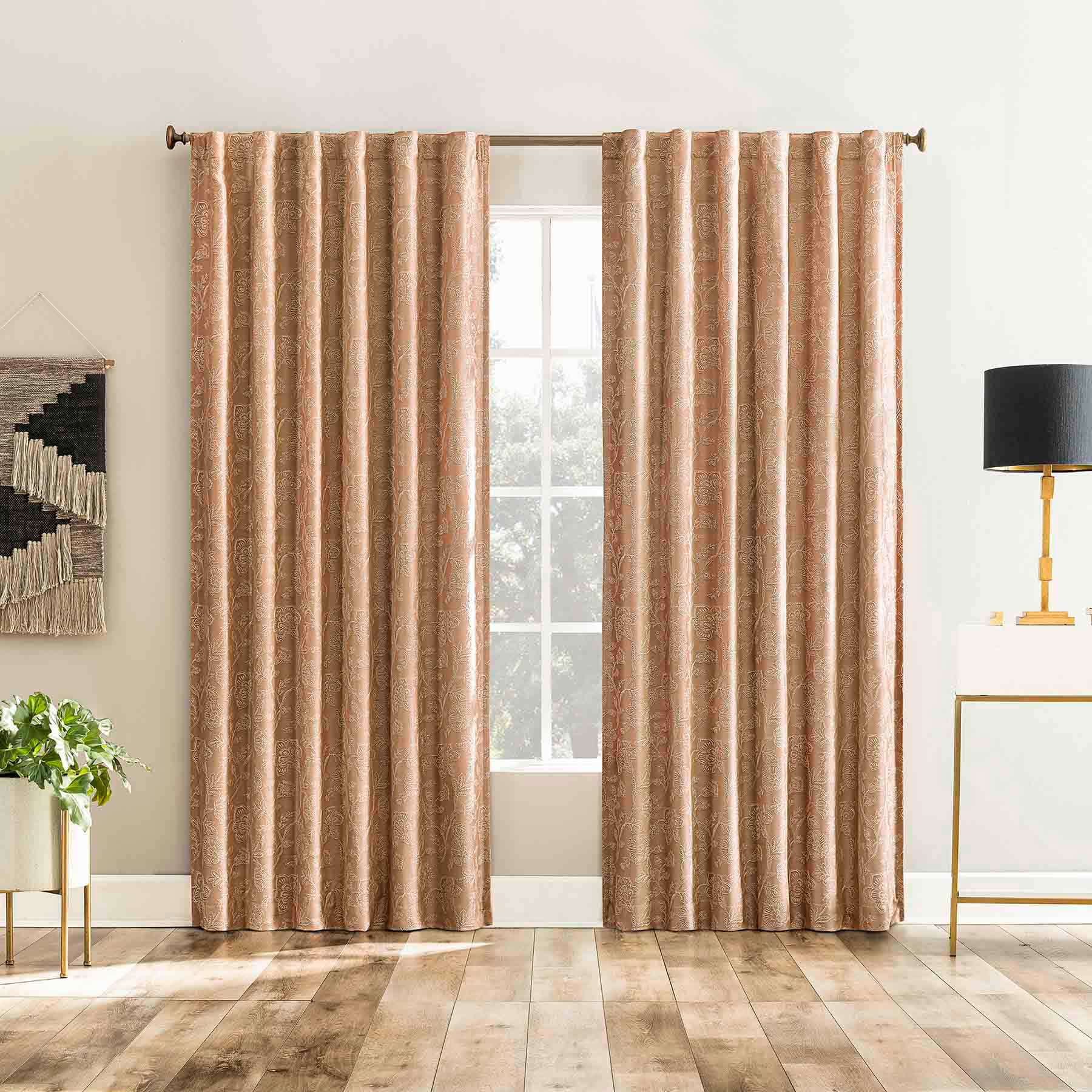 Sun Zero Apricot Extreme Blackout Curtain Panel, 84"