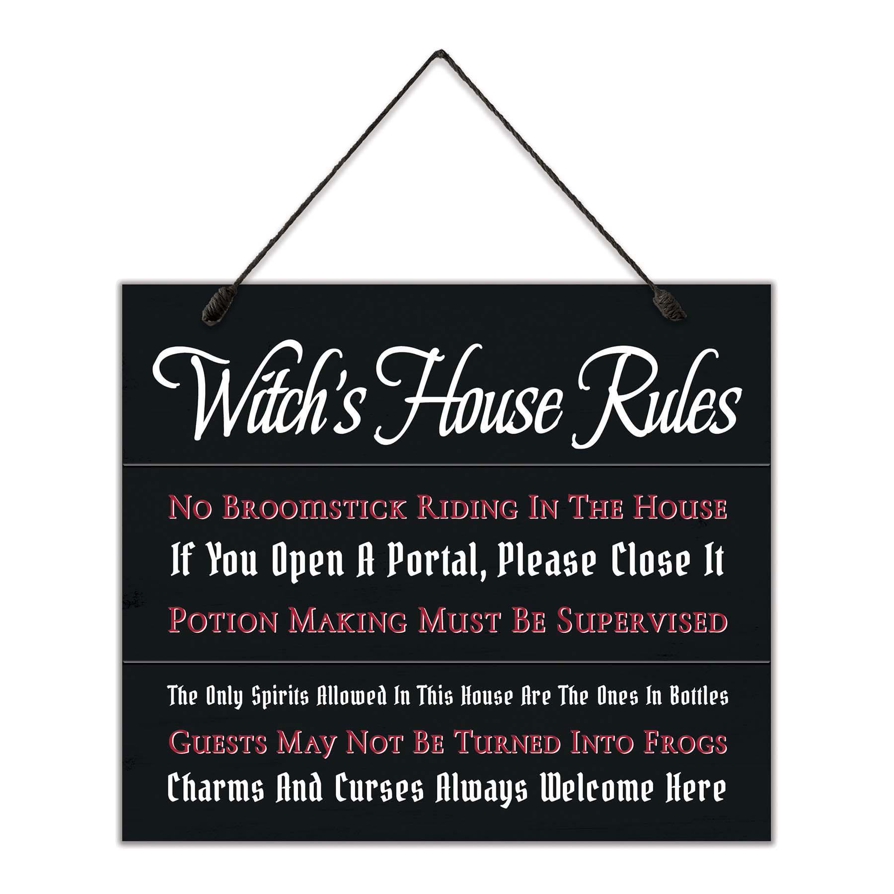 Spellbound Witch House Rules Halloween Wall Decor, 12x14
