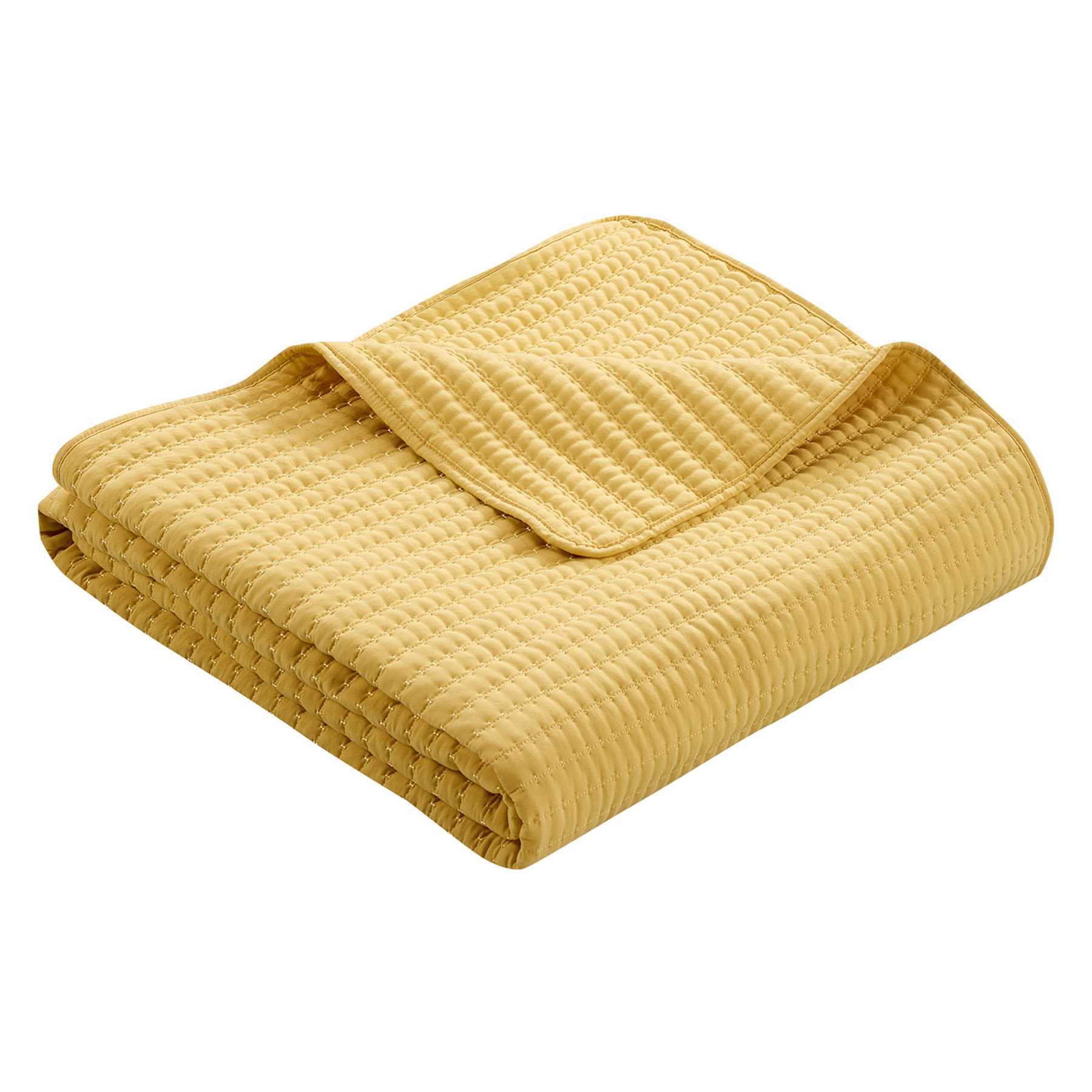 Honeybloom 3-Piece Yellow Washed Microfiber Quilt Set, Full/Queen