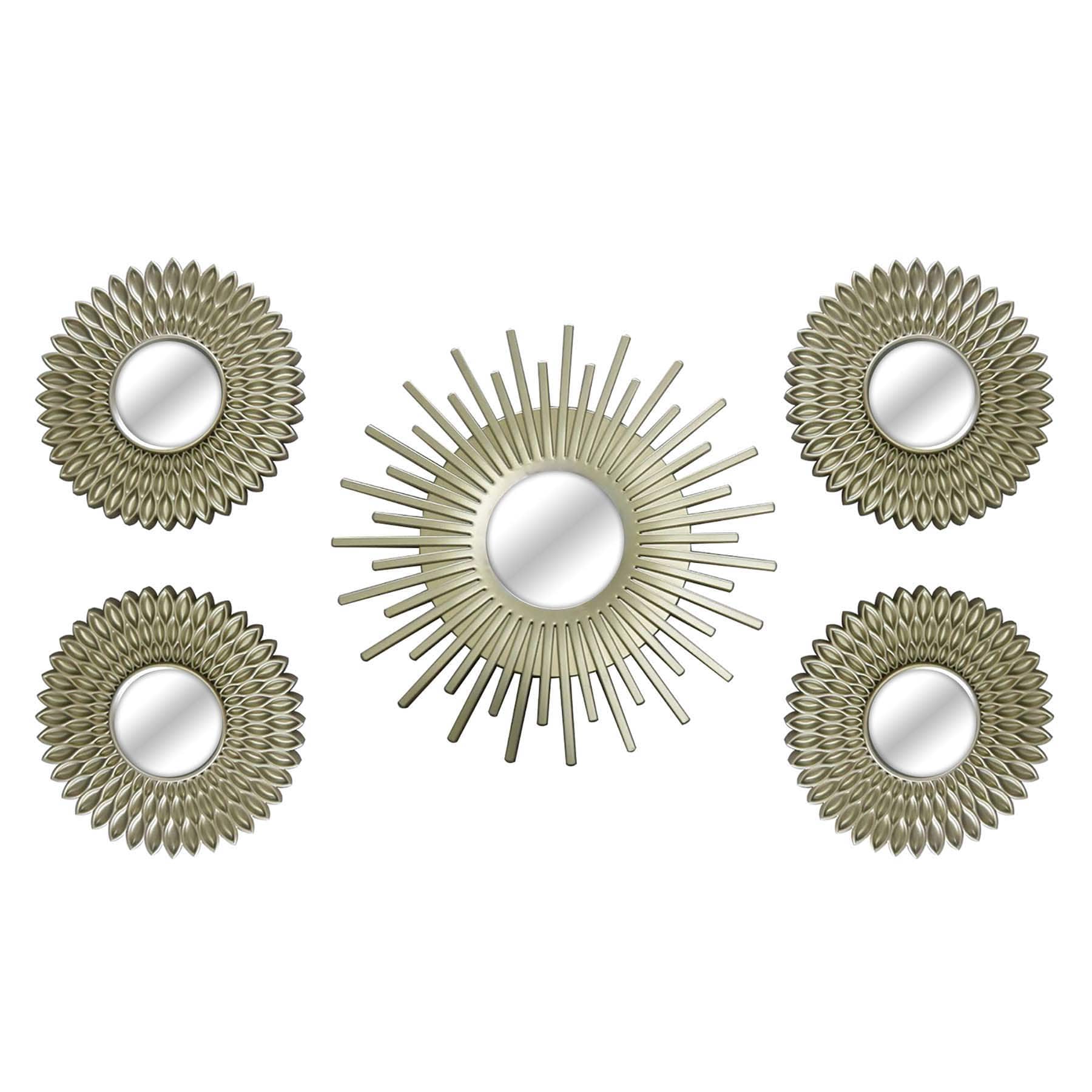 5-Piece Champagne Starburst Mirror Set