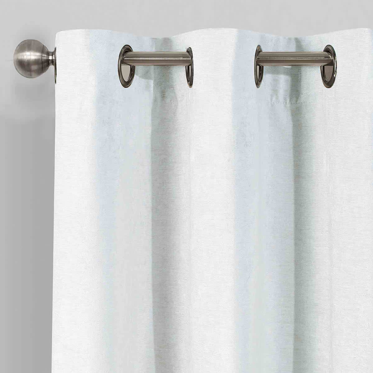 White Chenille Blackout Grommet Curtain Panel, 84"