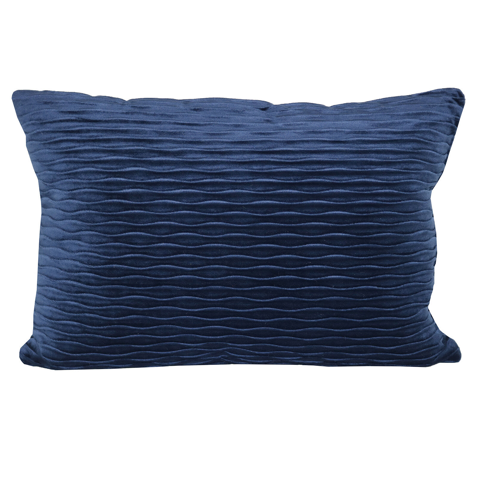 Indigo Ripple Textured Plush Throw Pillow, 14x20