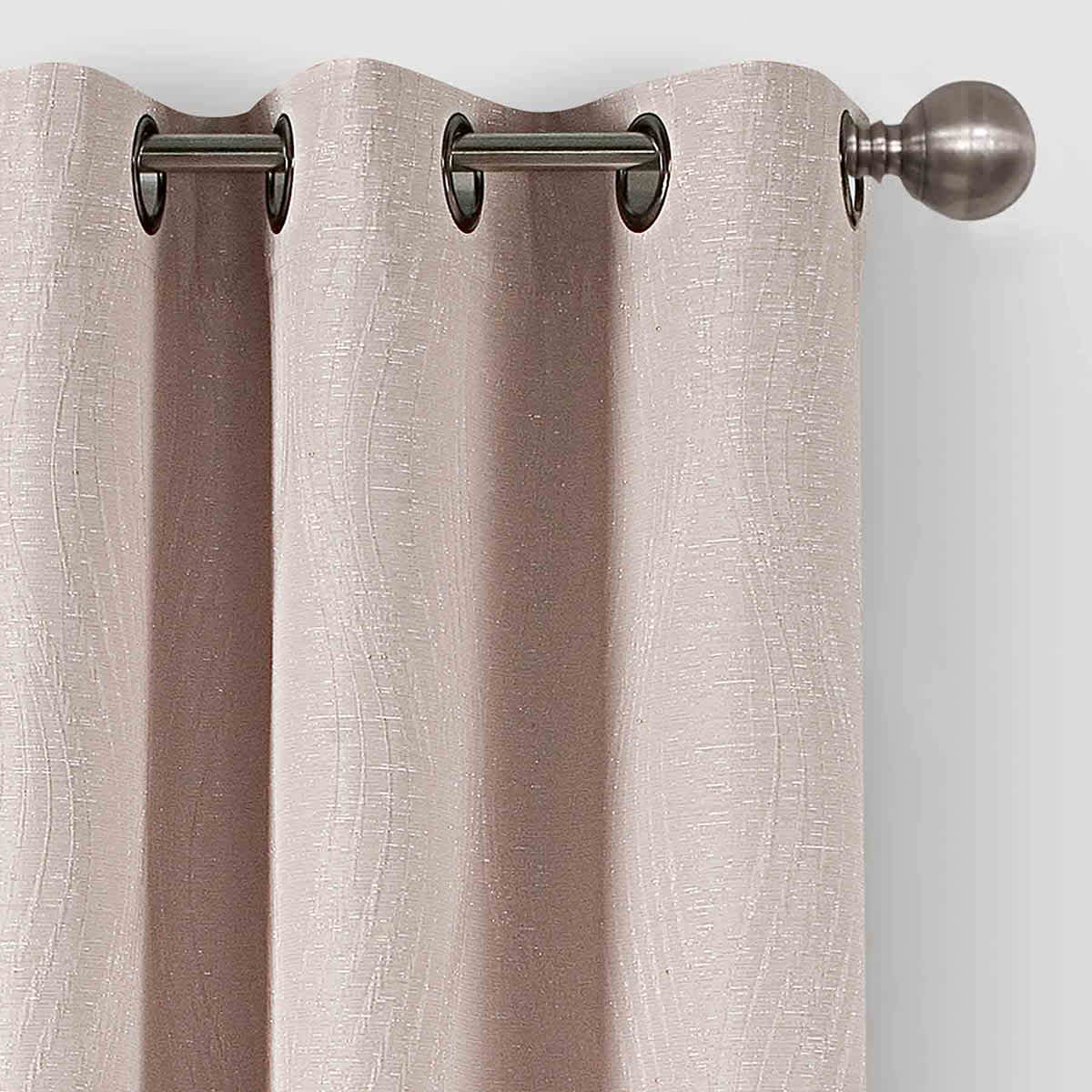 Brooks Pink & Silver Grommet Blackout Curtain Panel, 84"