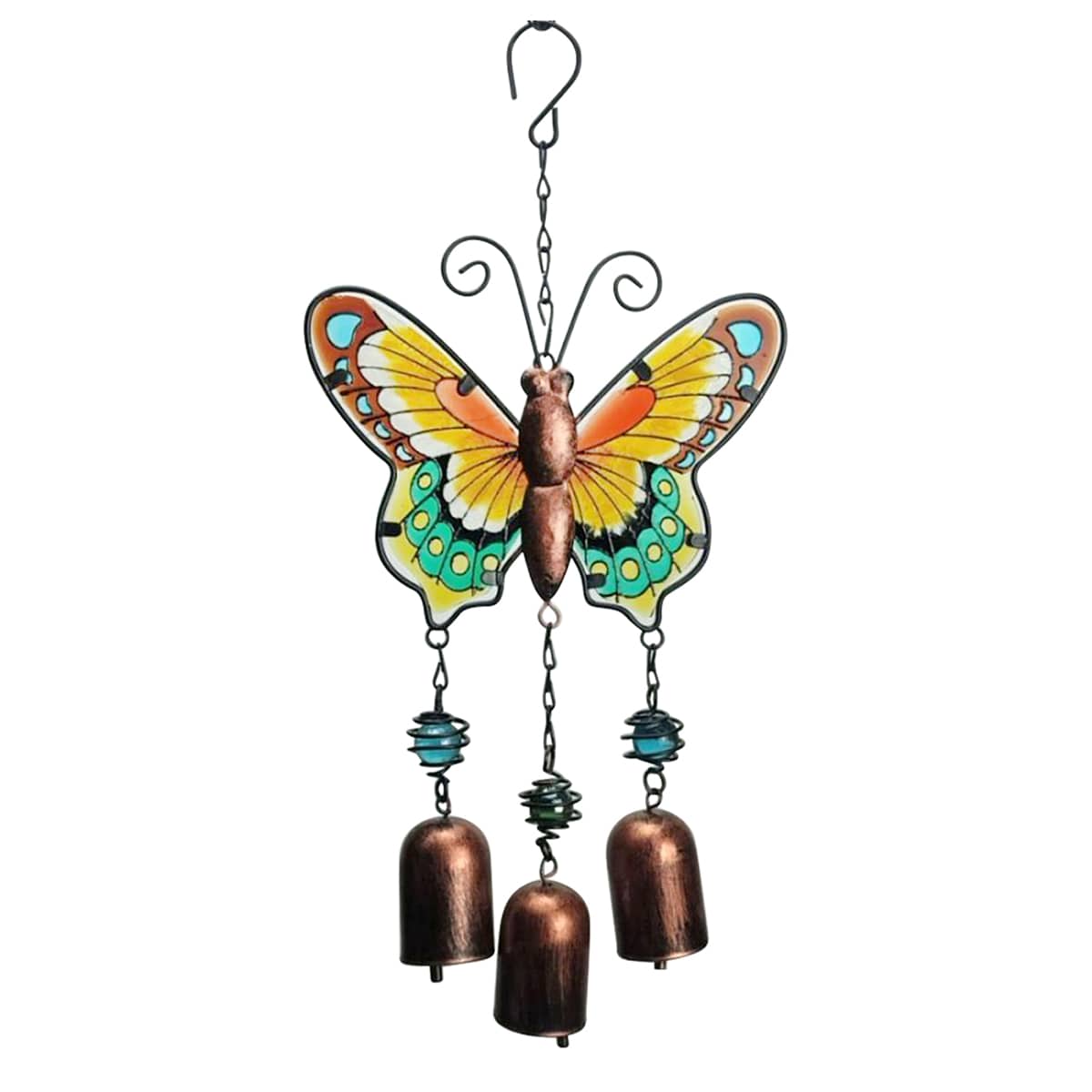 Yellow Butterfly Garden Wind Chime, 13.6x6.5