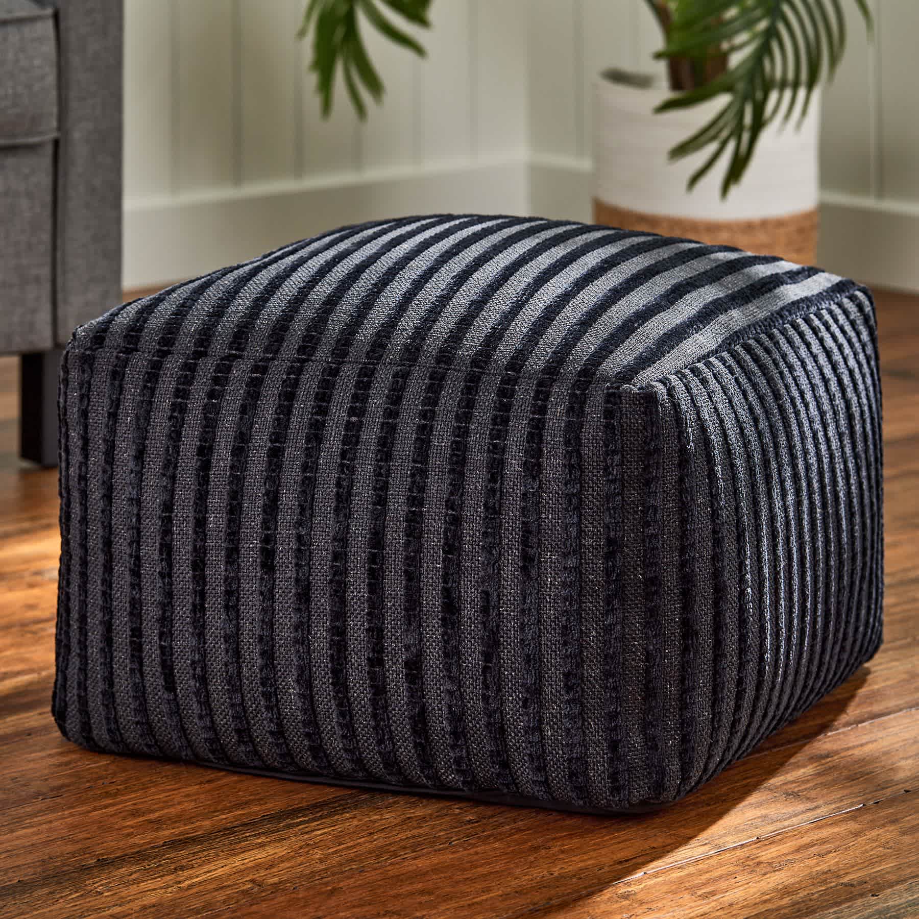 Bubble Dot Pouf, Black