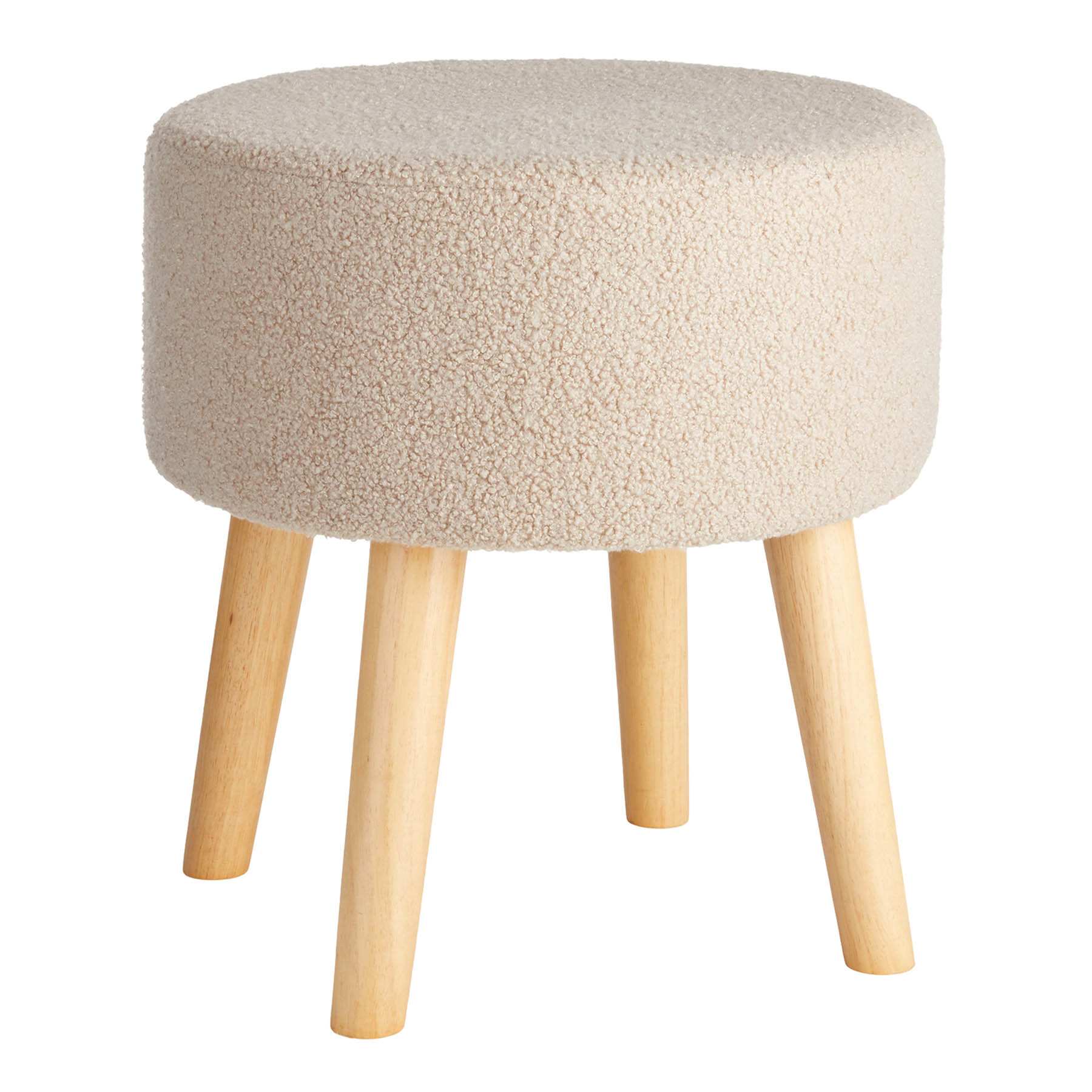 Emmy Stool with Wooden Legs, Sand