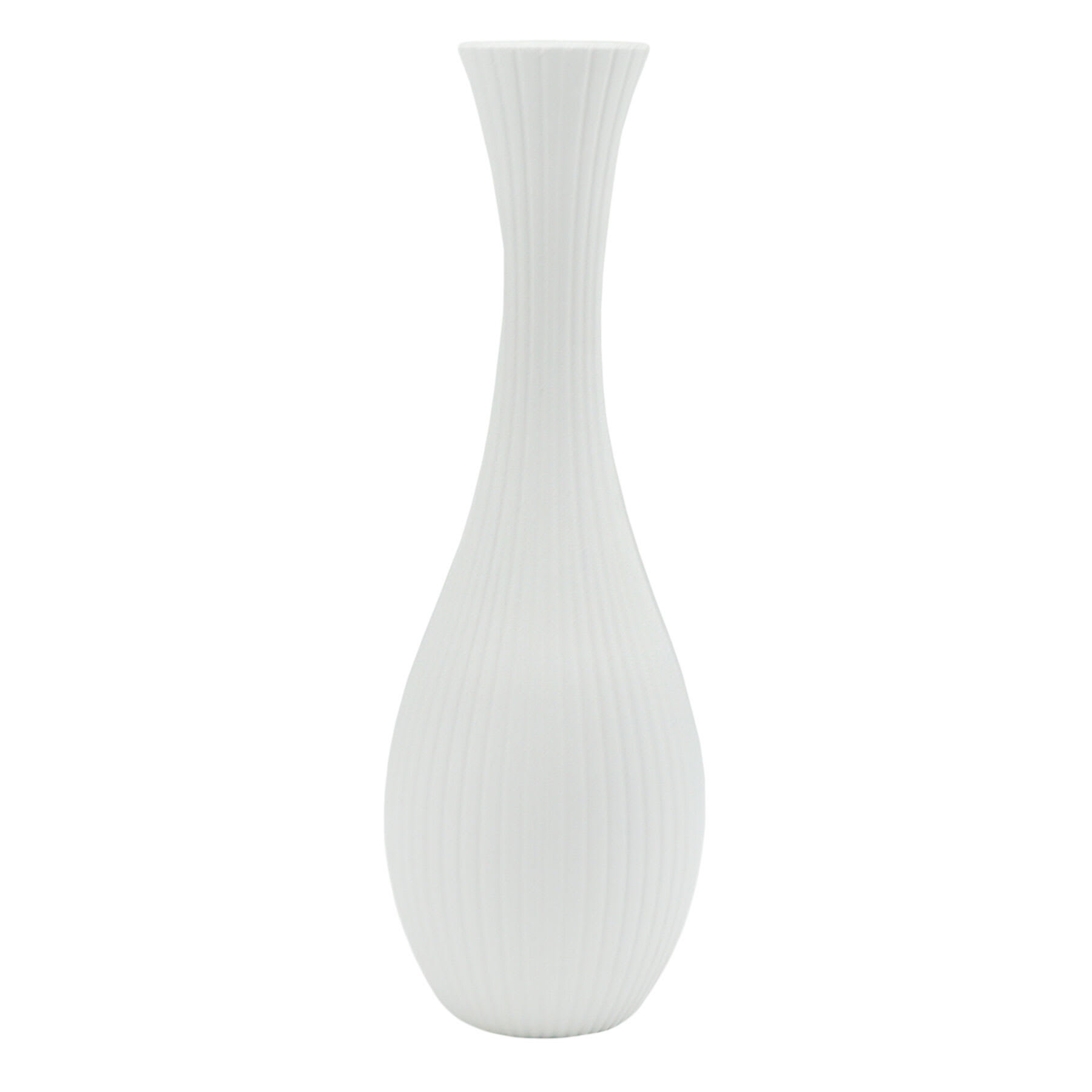 White Faux Wood Vase, 18"