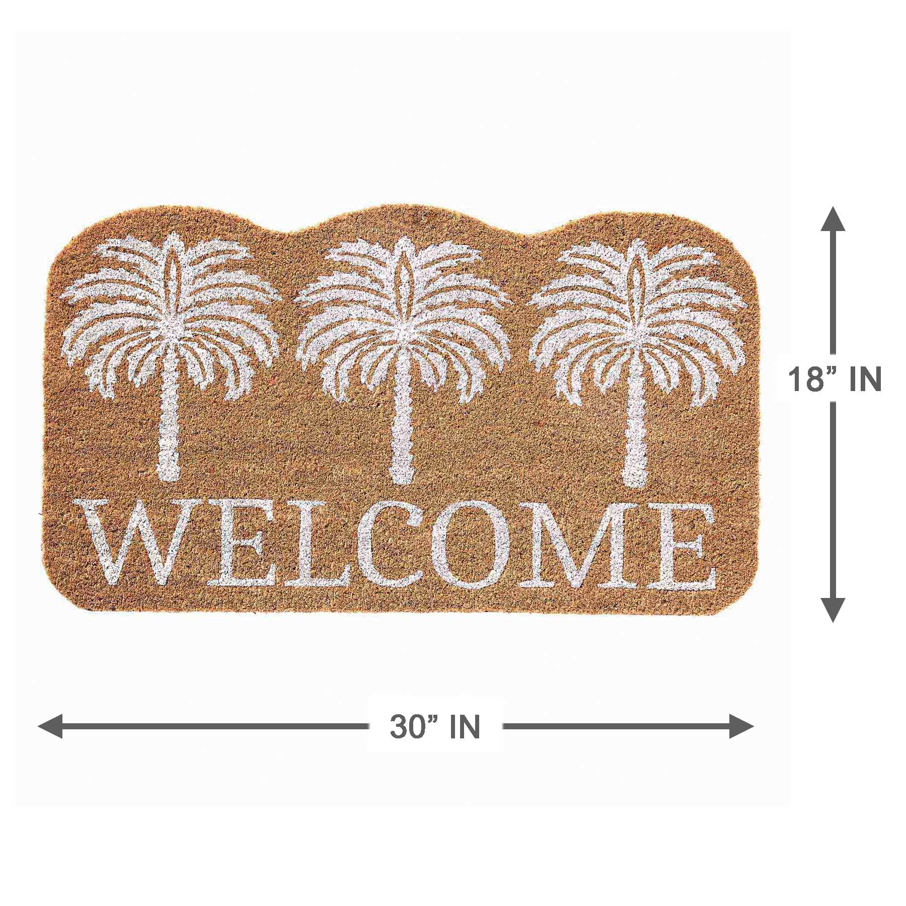 Welcome Palm Trees Coir Mat, 18x30