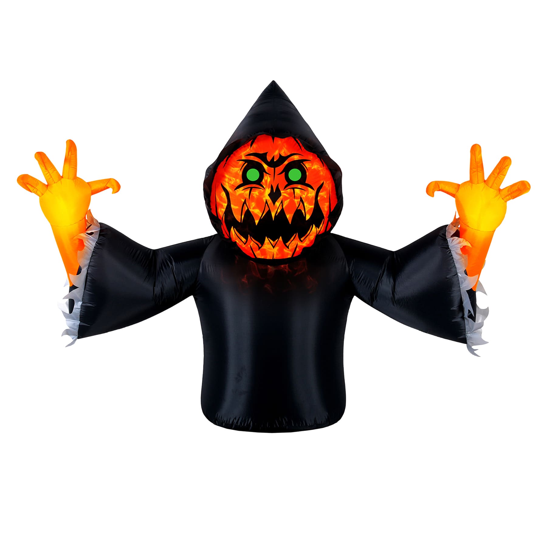 Fiery Pumpkin Reaper Halloween Inflatable, 7' Wide