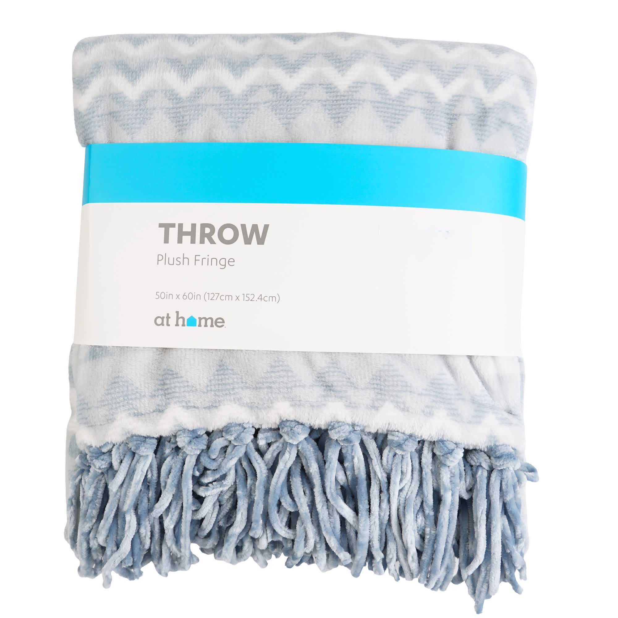 Light Blue Tribal Print Fringe Throw Blanket, 50x60