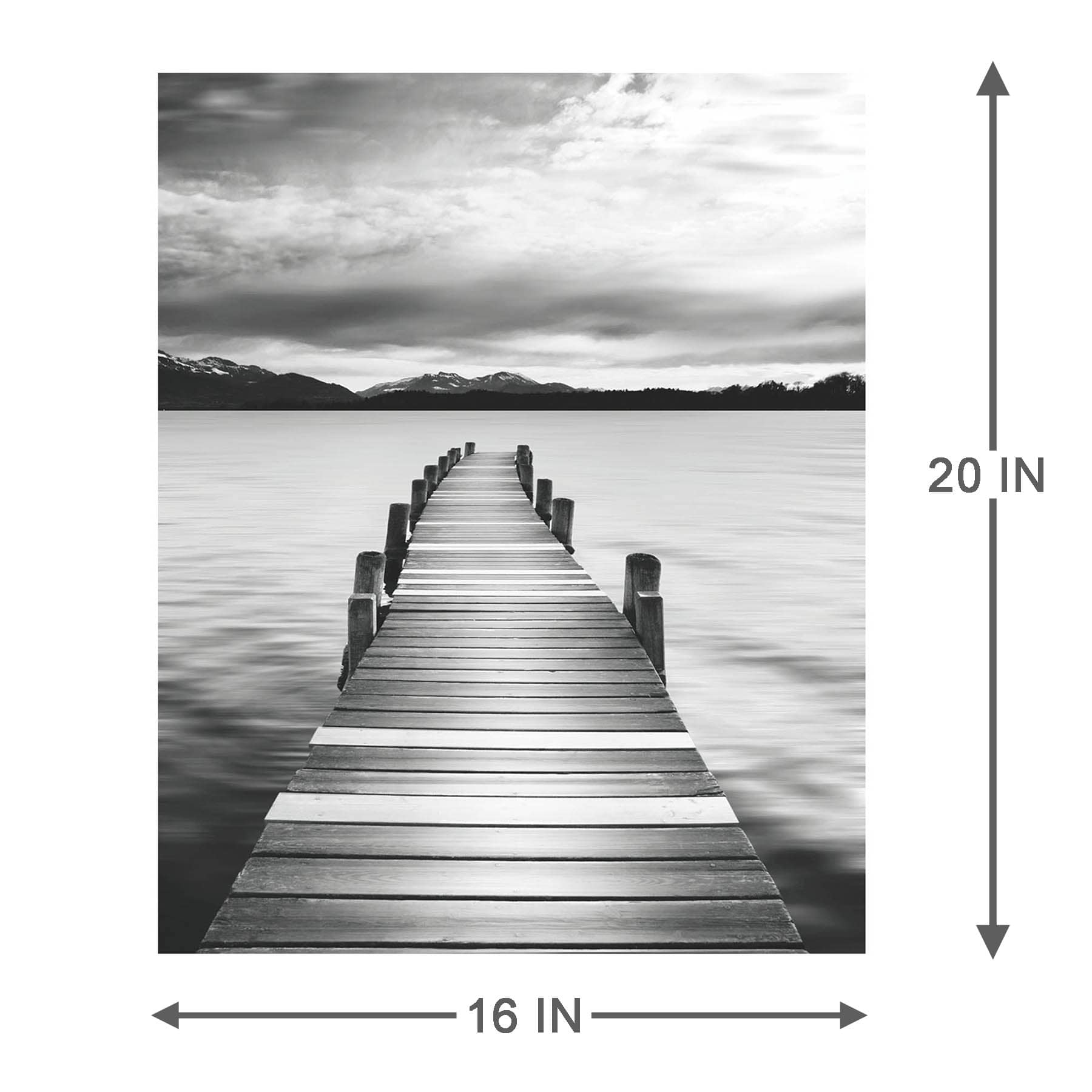 Lake Pier Canvas Wall Art, 16x20