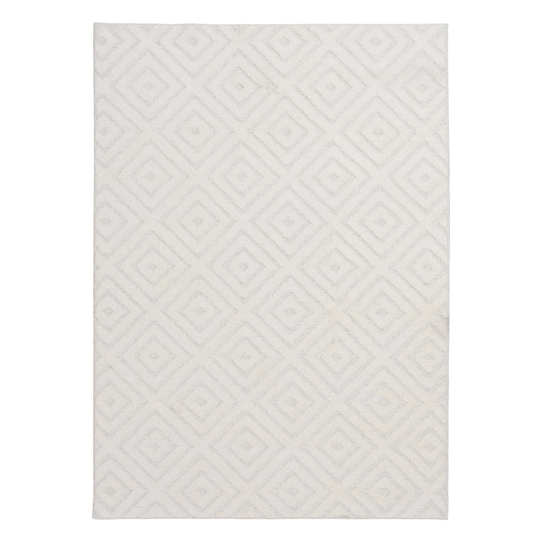 (D456) Ronin Ivory Tufted Non-Slip Area Rug, 5x7