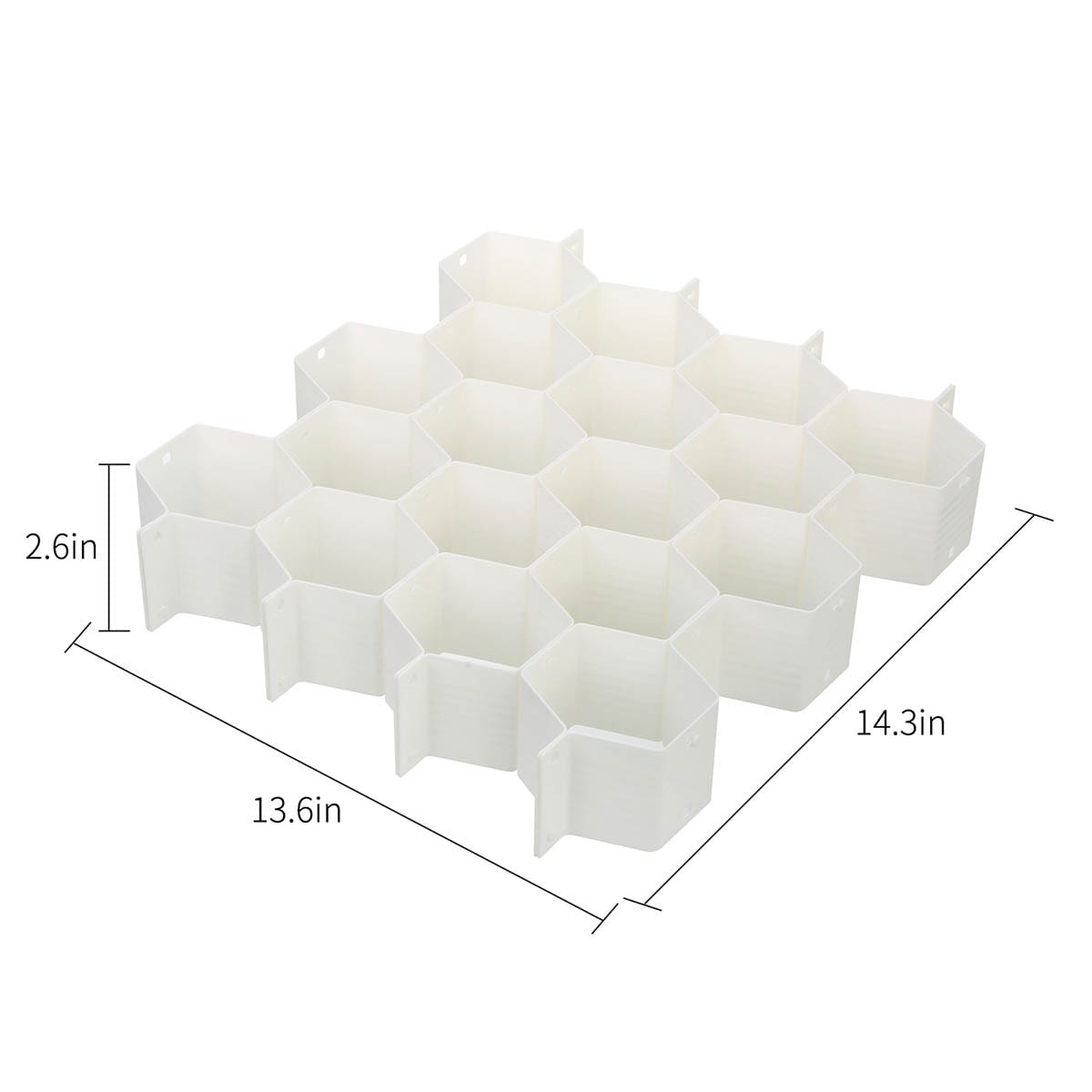 34-Compartment White Drawer Organizer