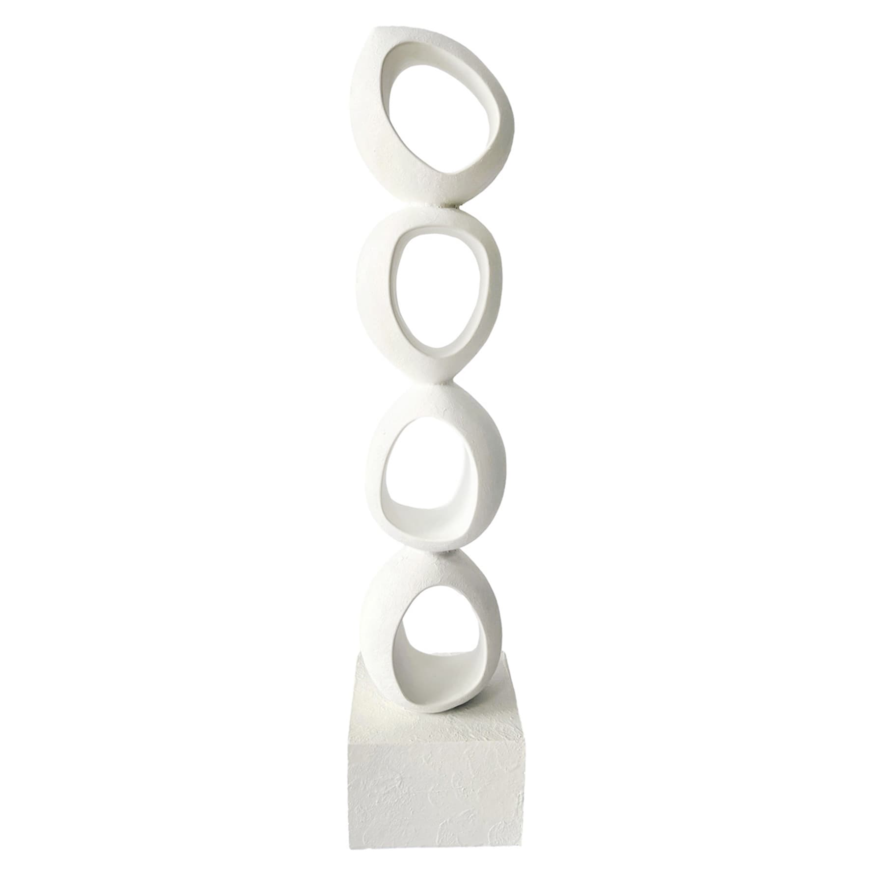 Crosby St. White Modern Stacked Outdoor Garden Decor, 20"