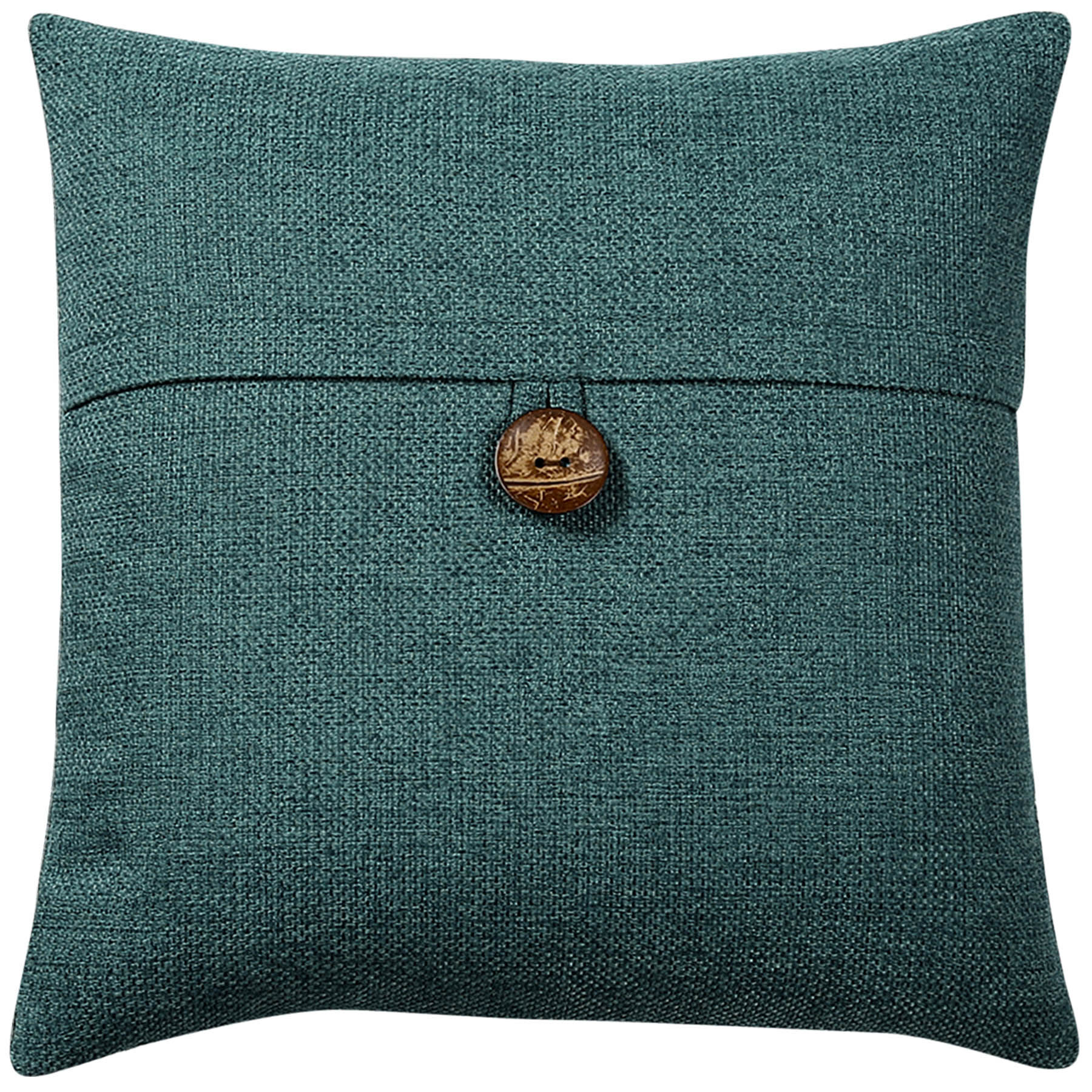 Clayton Teal Coconut Button Throw Pillow, 20"