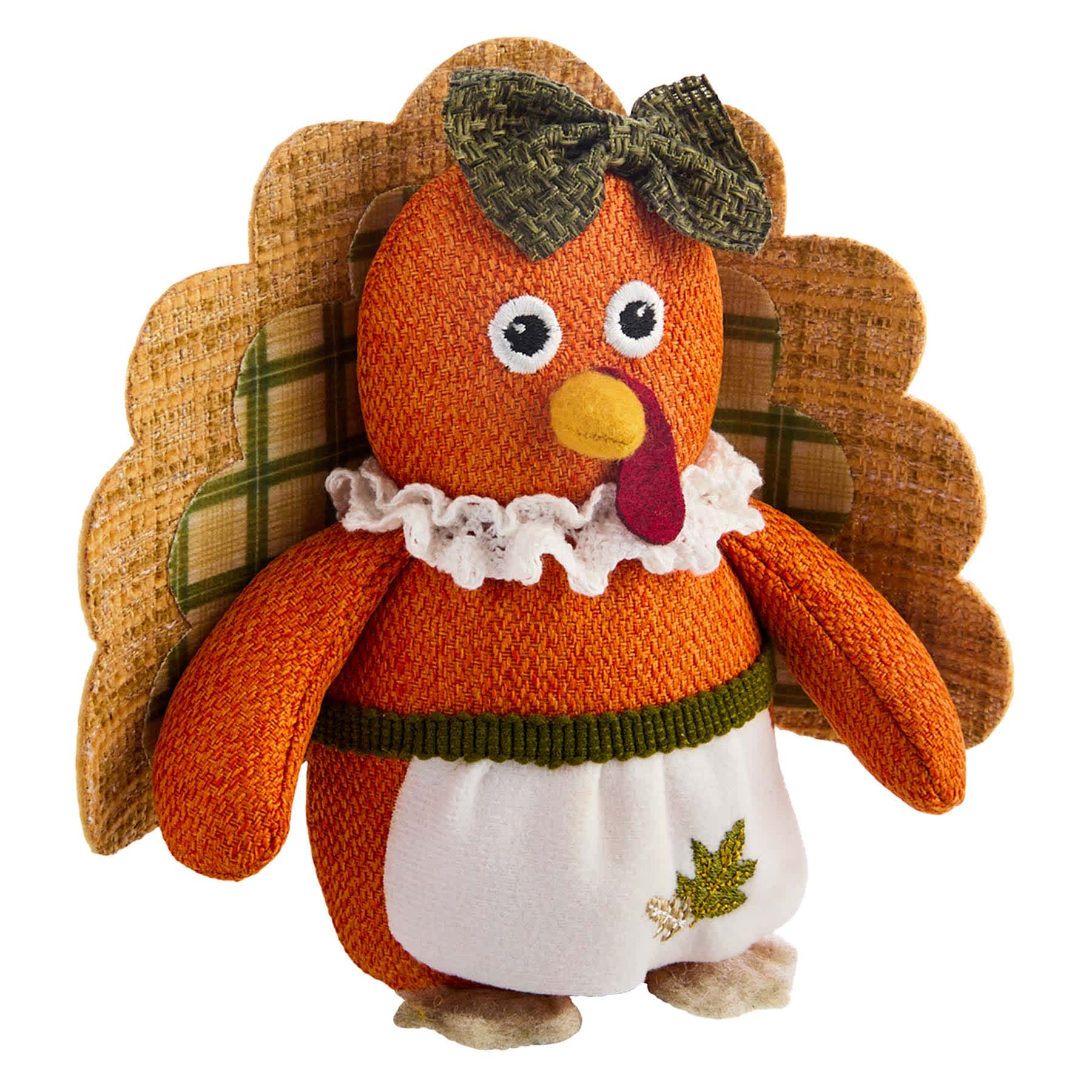 Homespun Harvest Turkey Girl Table Decor, 6"