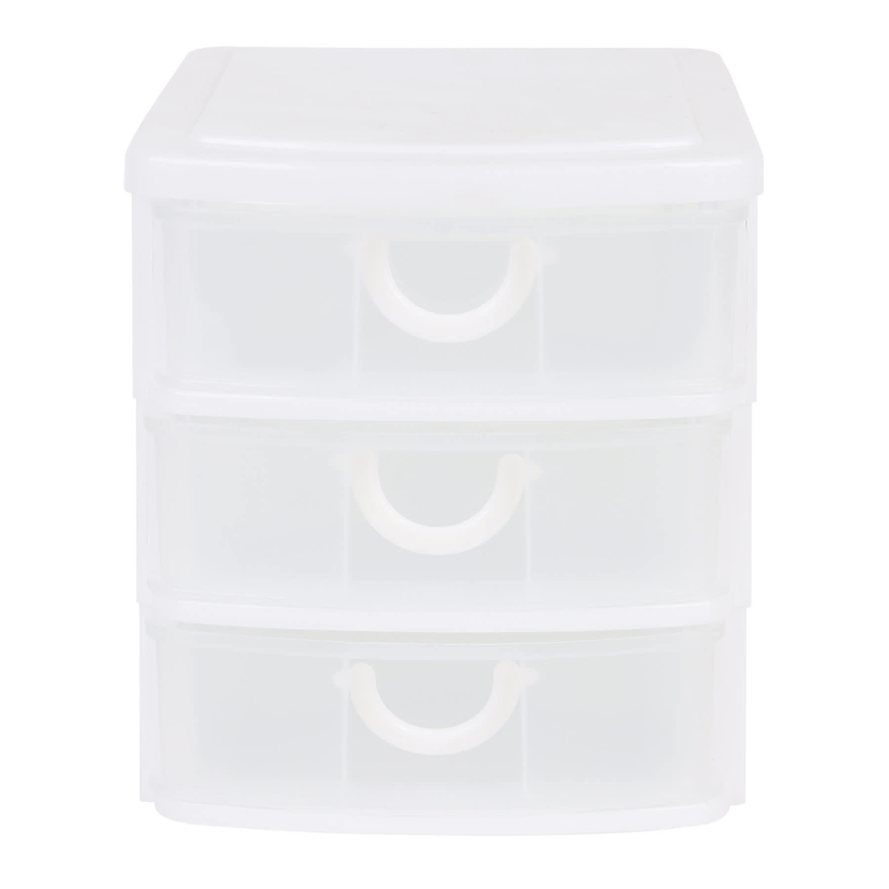 3-Drawer White & Clear Mini Storage Organizer