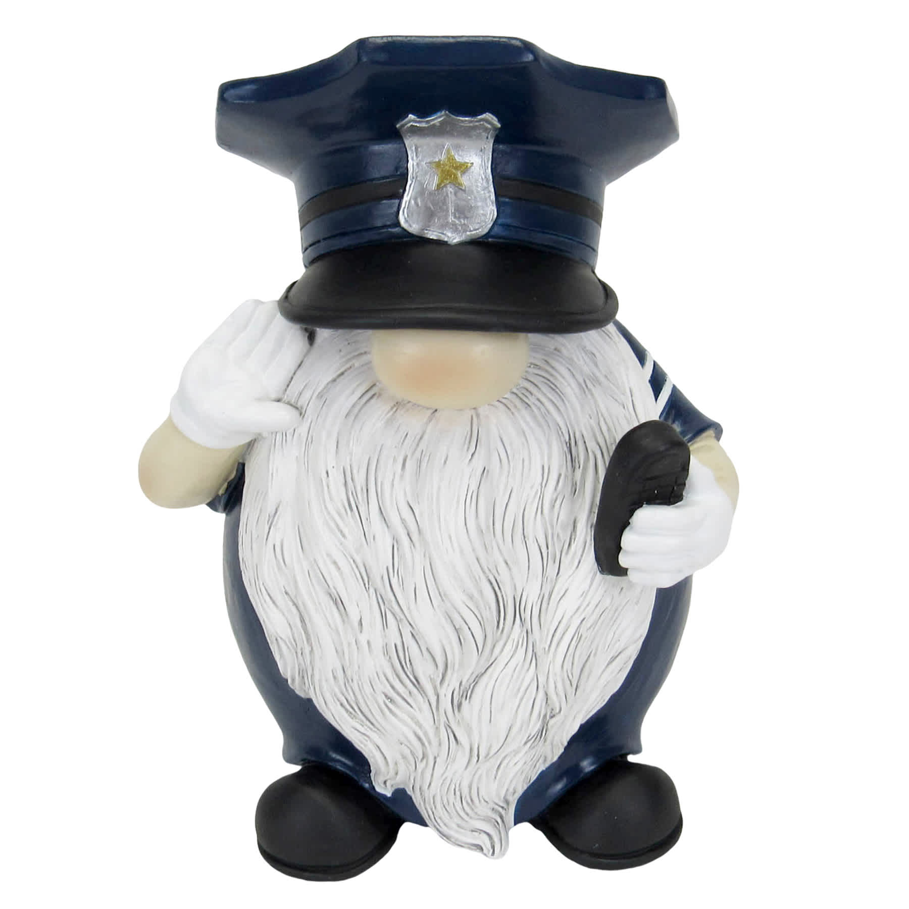 Policeman Gnome Outdoor Garden Statue, 8"