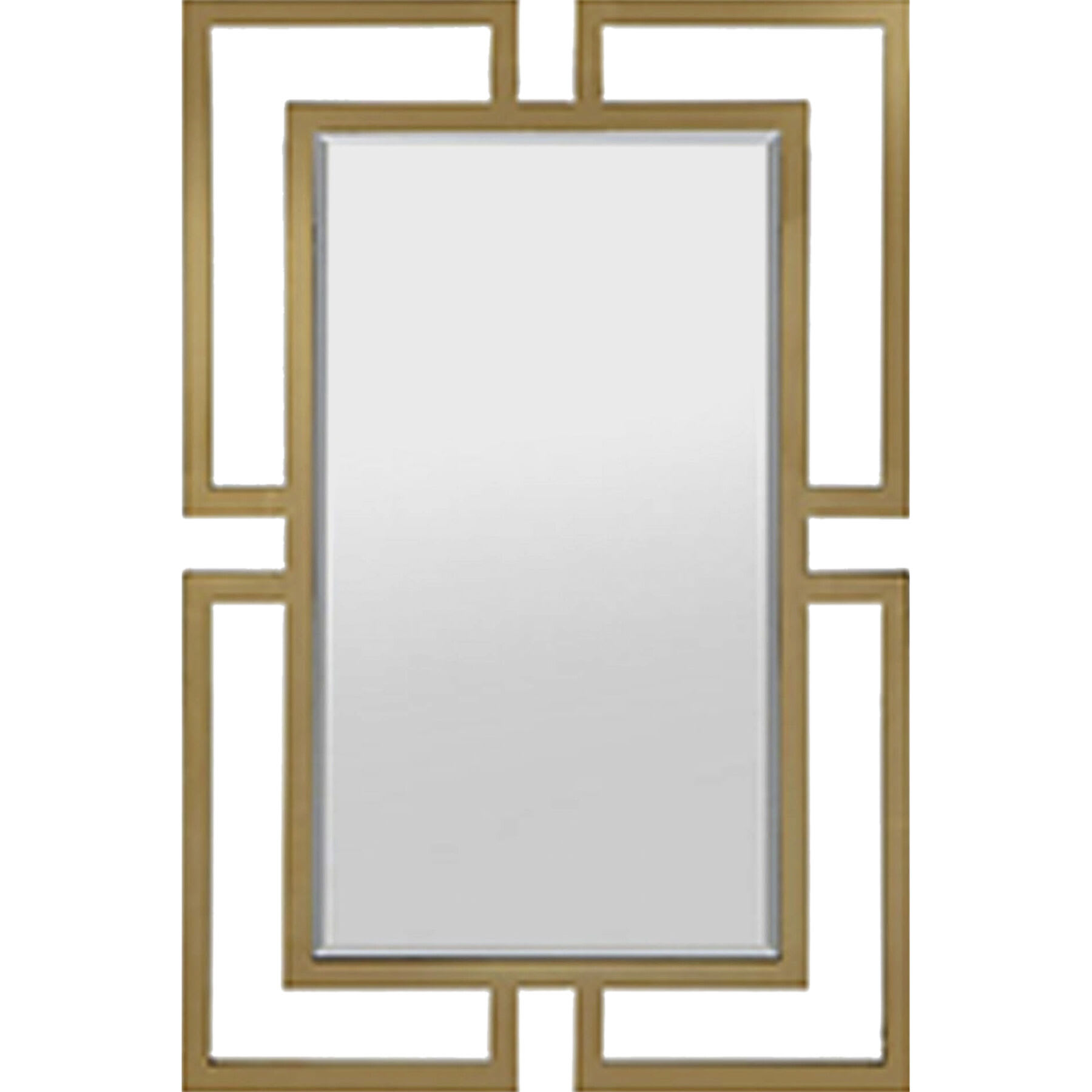 Contemporary Die Cut Gold Metal Framed Rectangle Wall Mirror, 24x36