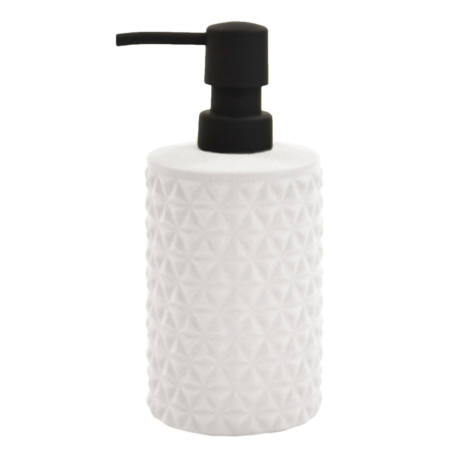 Crosby St. White Biker Textured Soap Dispenser, 7.5"