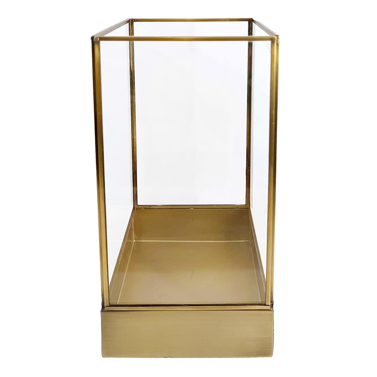 Gold Metal Rectangular Lantern, 12"