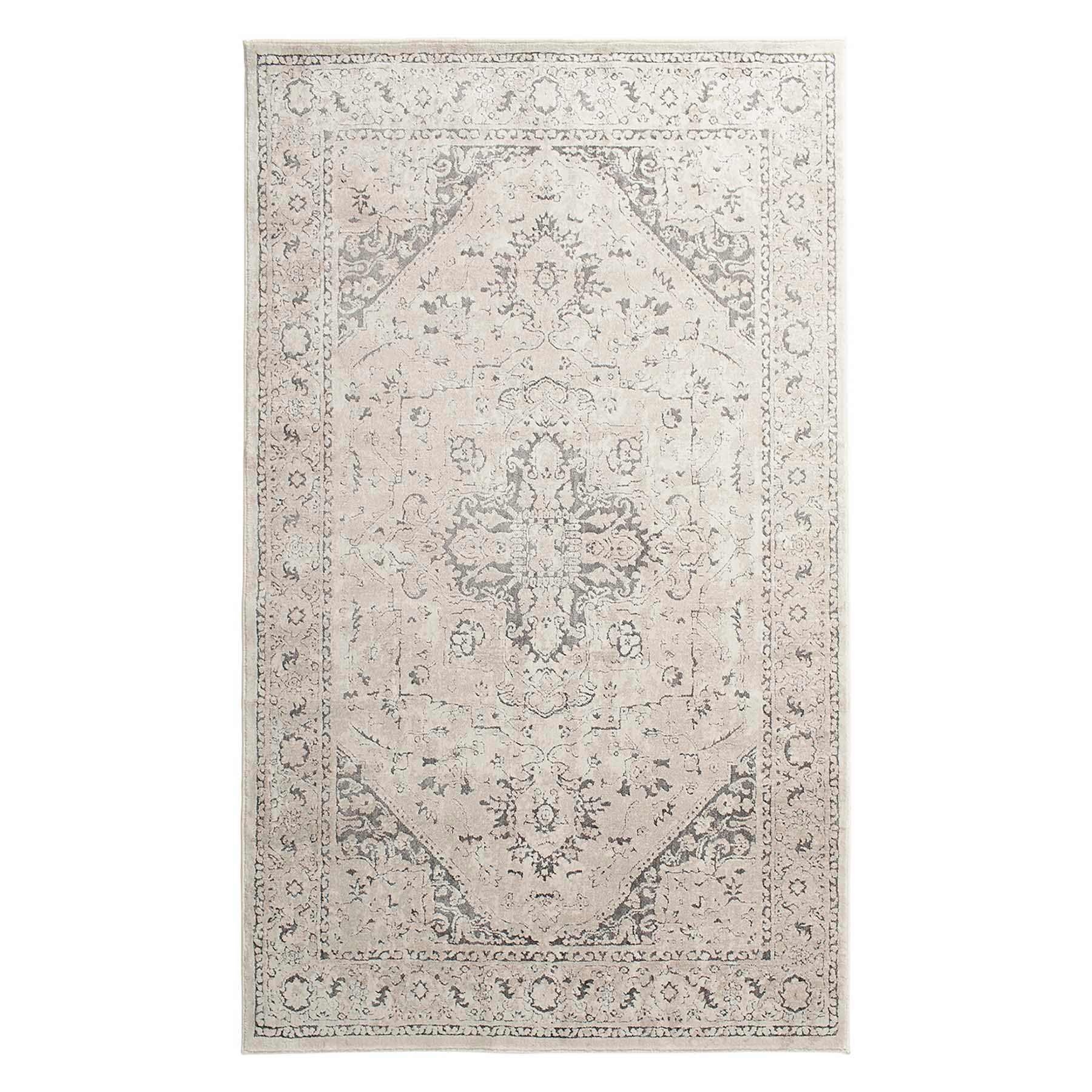 (A413) Clearwater Cream Medallion Accent Rug, 3x4
