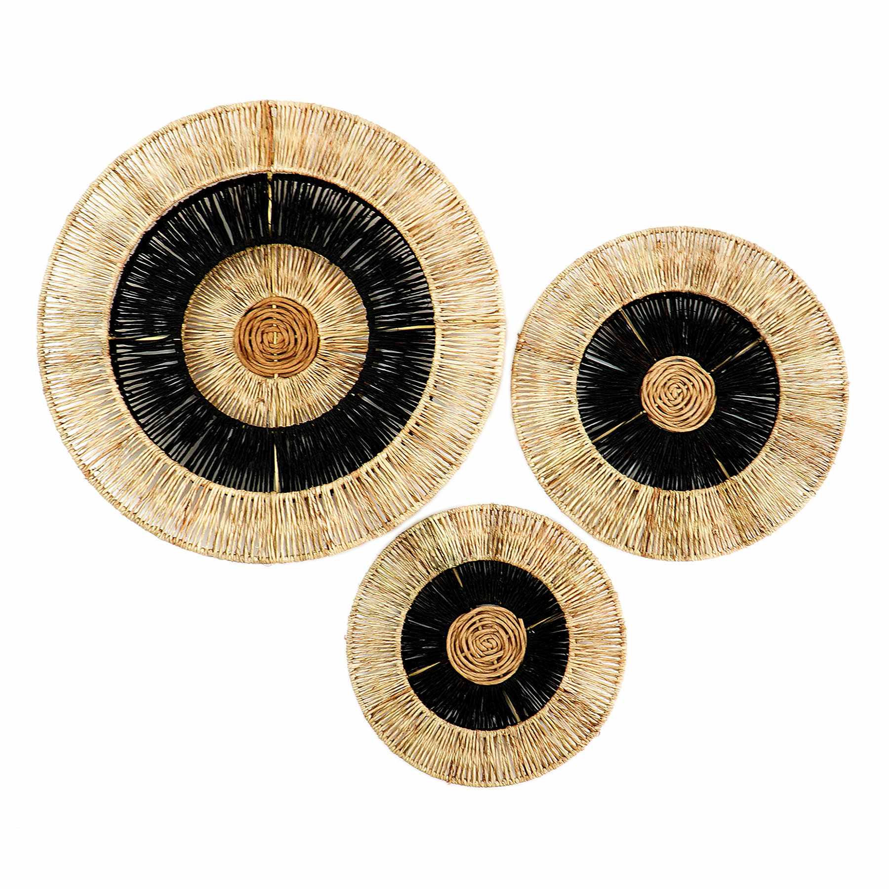Tracey Boyd 3-Piece Geo Seagrass Round Wall Baskets