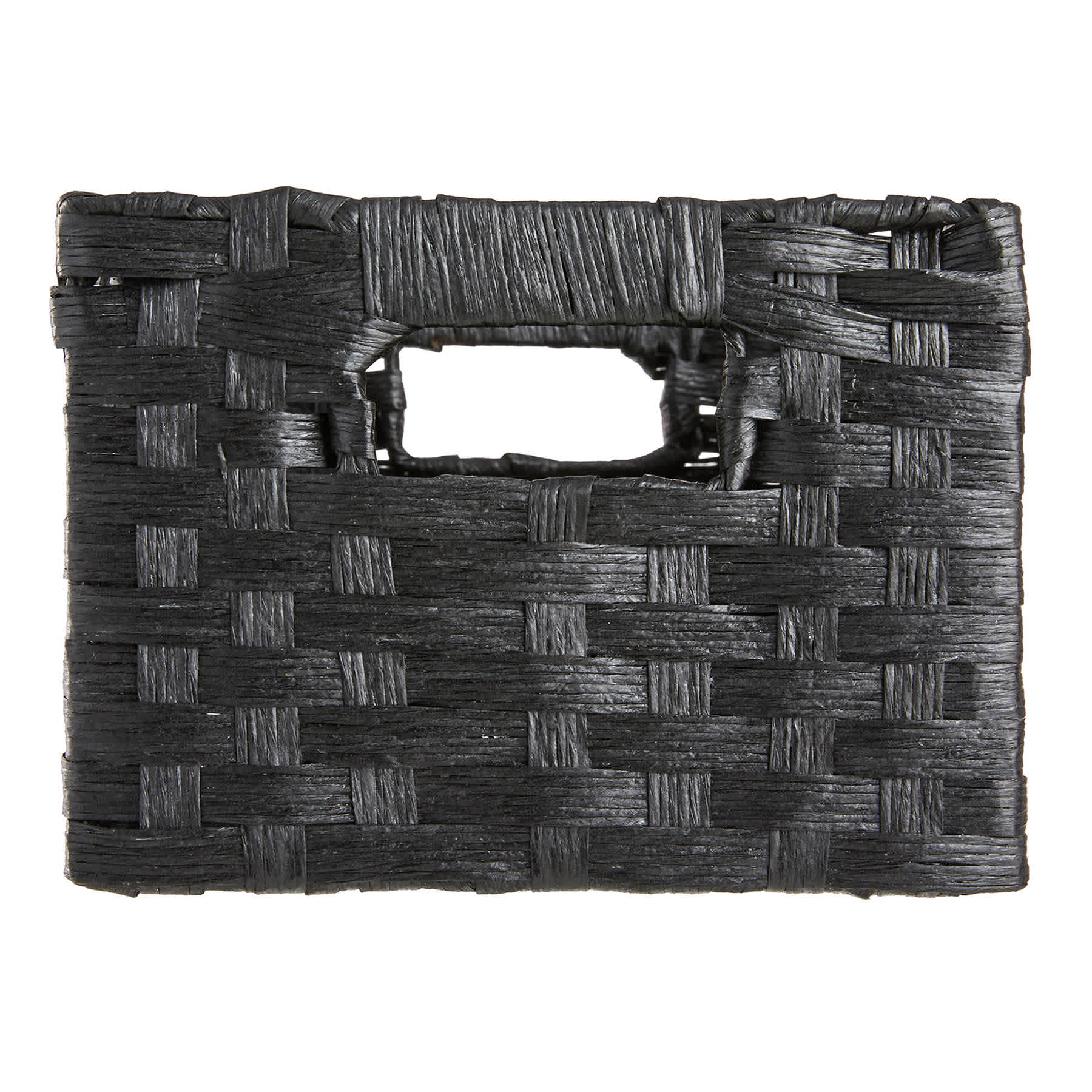 Black Paper Rope Rectangle Storage Basket, Medium
