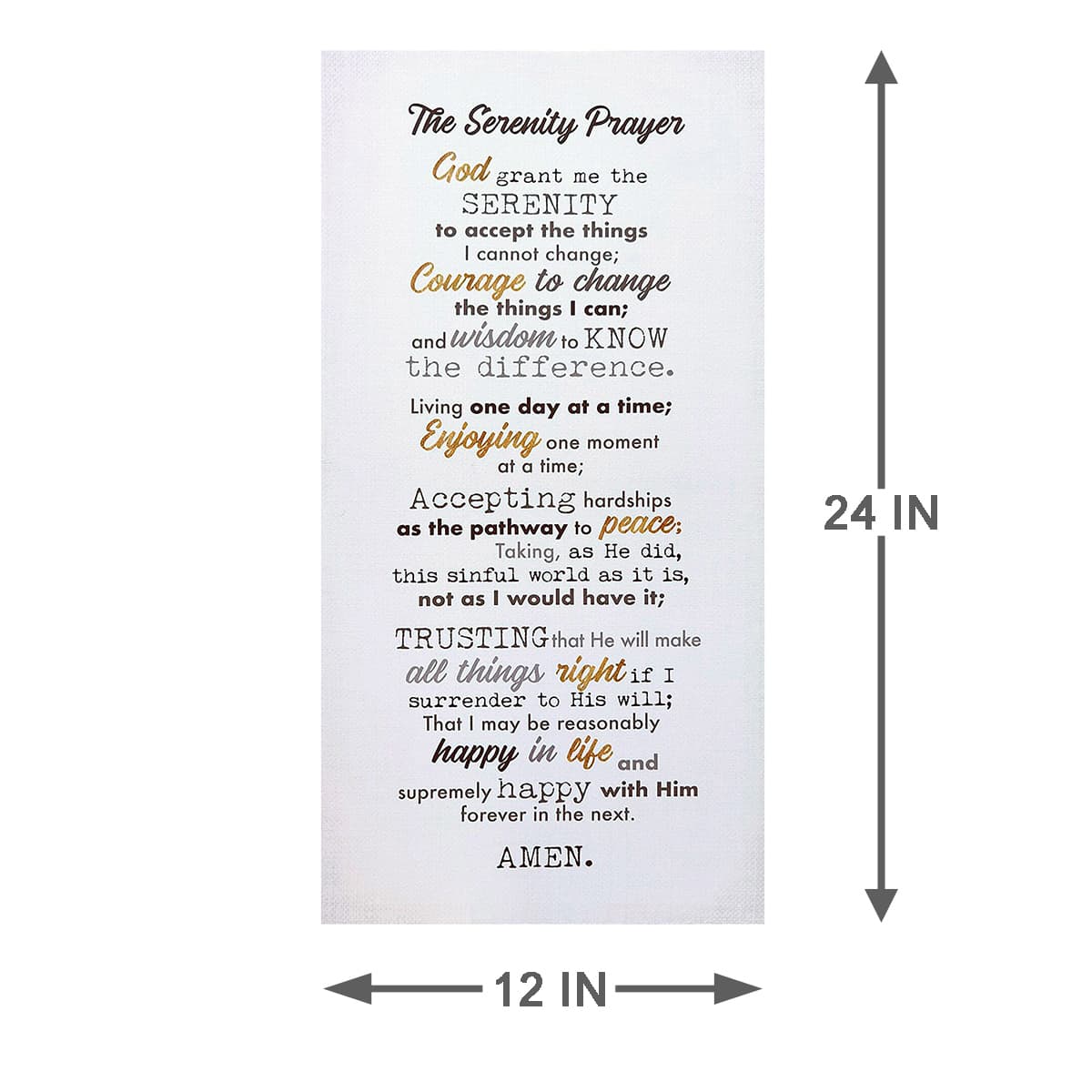 The Serenity Prayer Canvas Wall Sign, 12x24