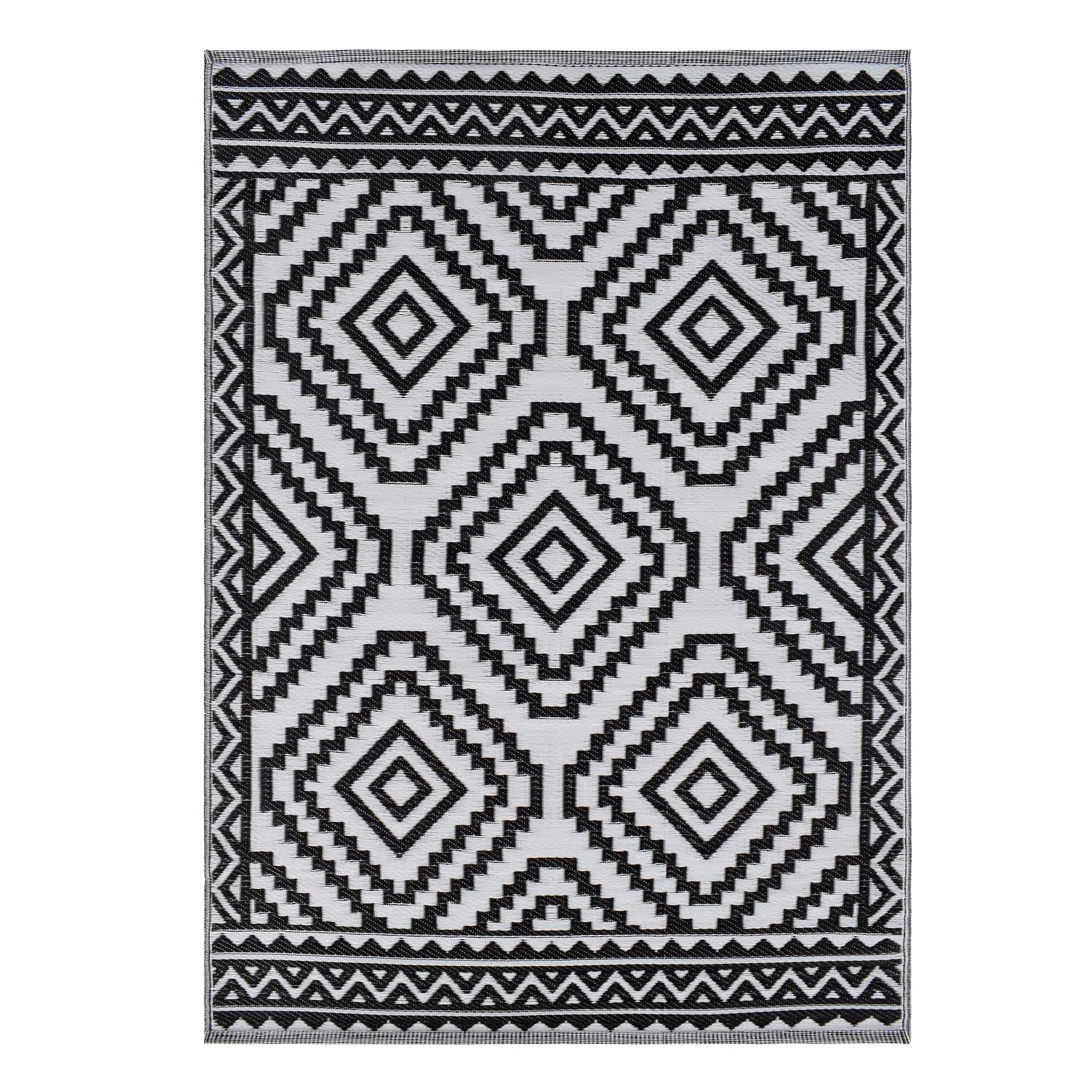 Black Diamond Design Plastic Outdoor Area Rug, 6x9