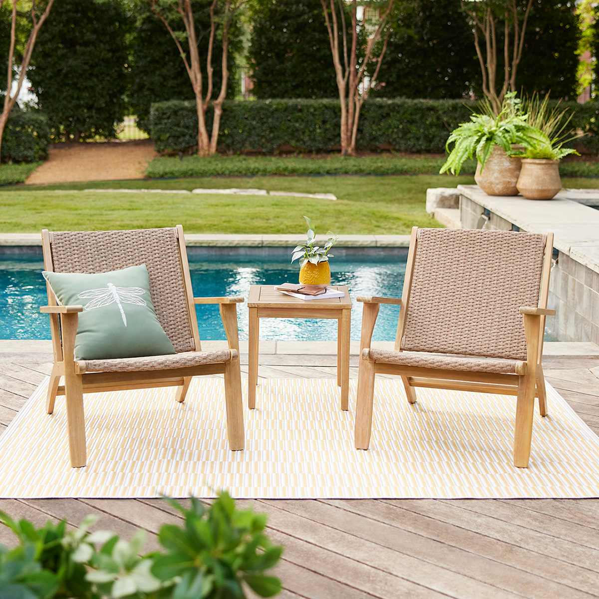 Park City Acacia Wood Patio Chat Set