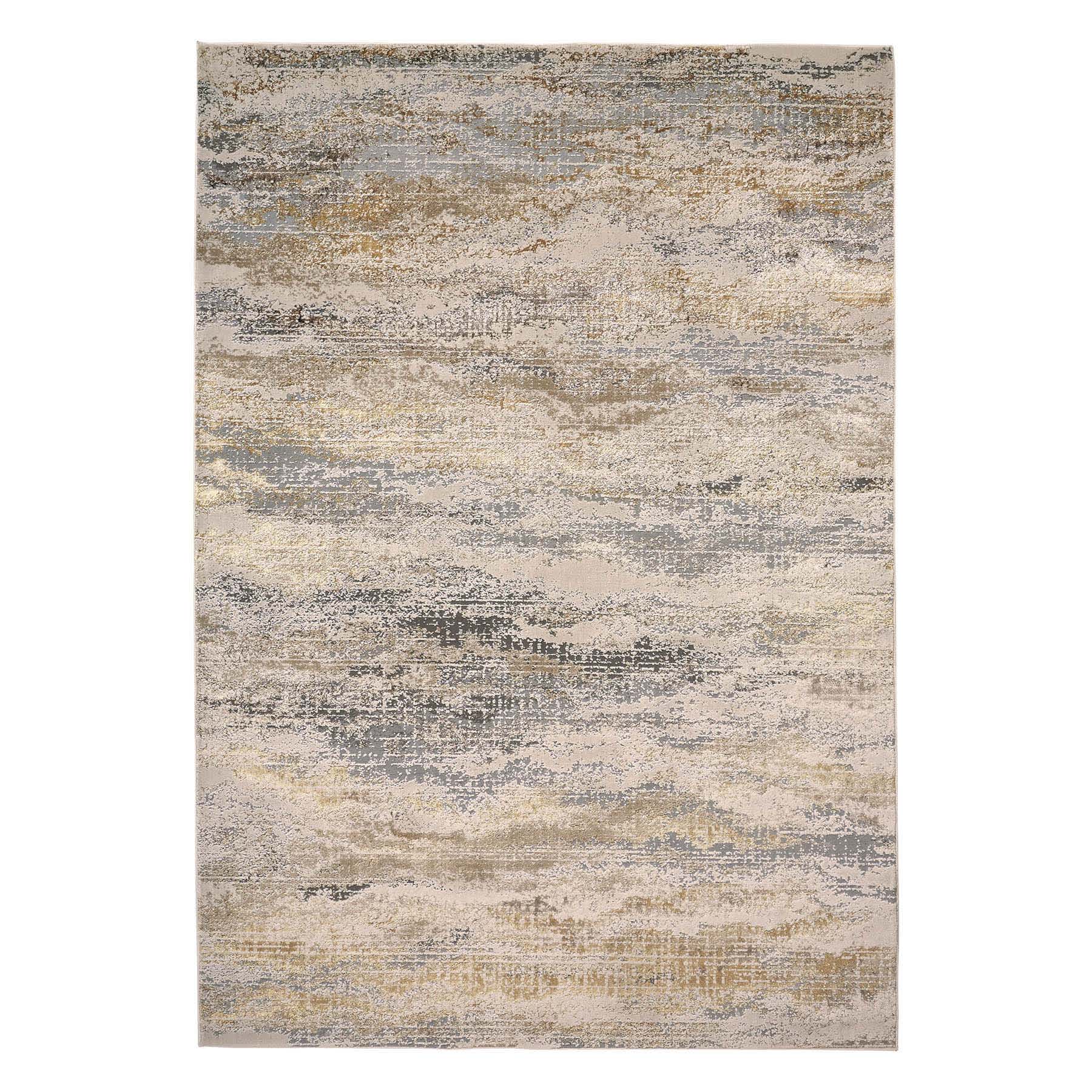 (B697) Crosby St. Driftway Gold Woven Accent Rug, 3x5