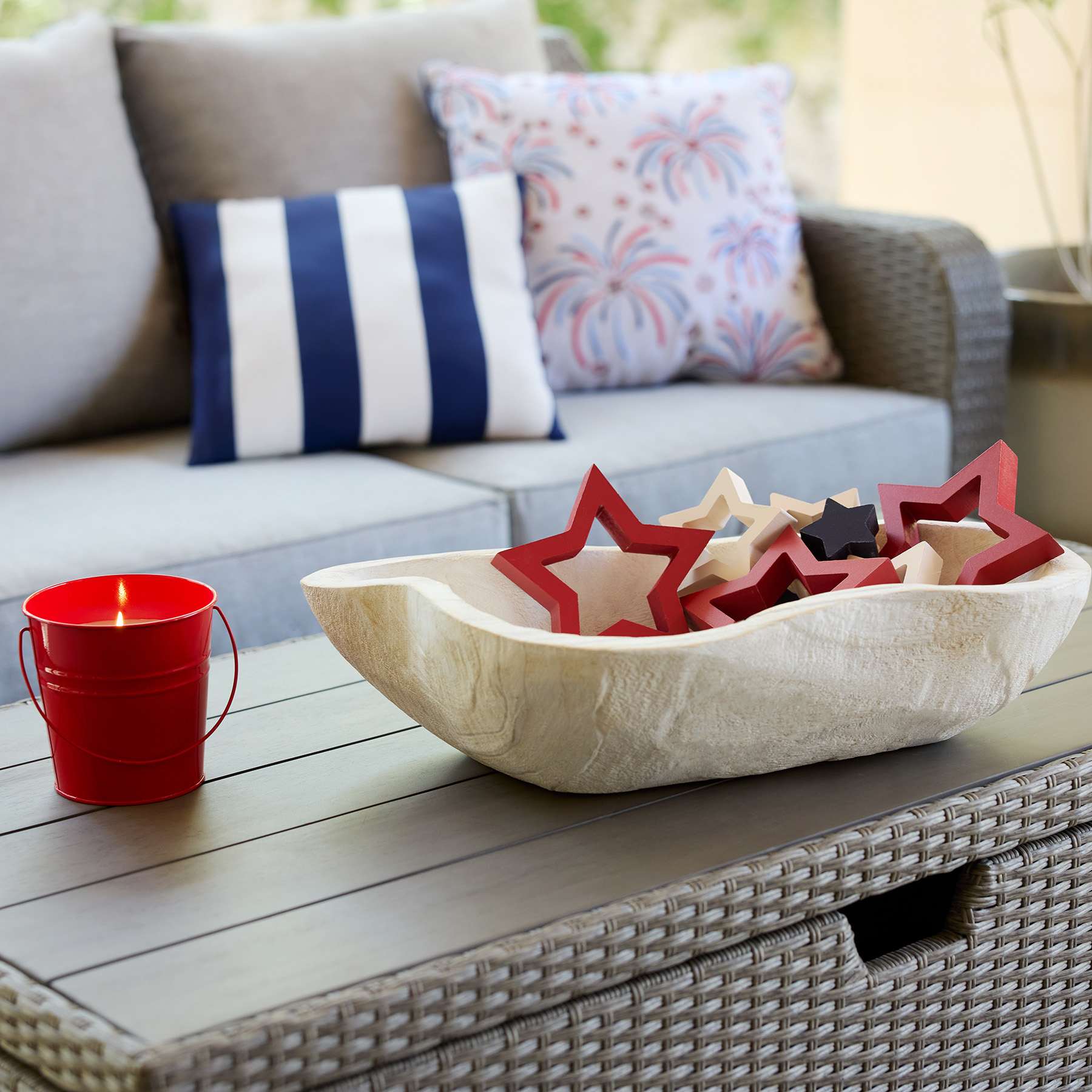 Red Bucket Citronella Candle, 12oz