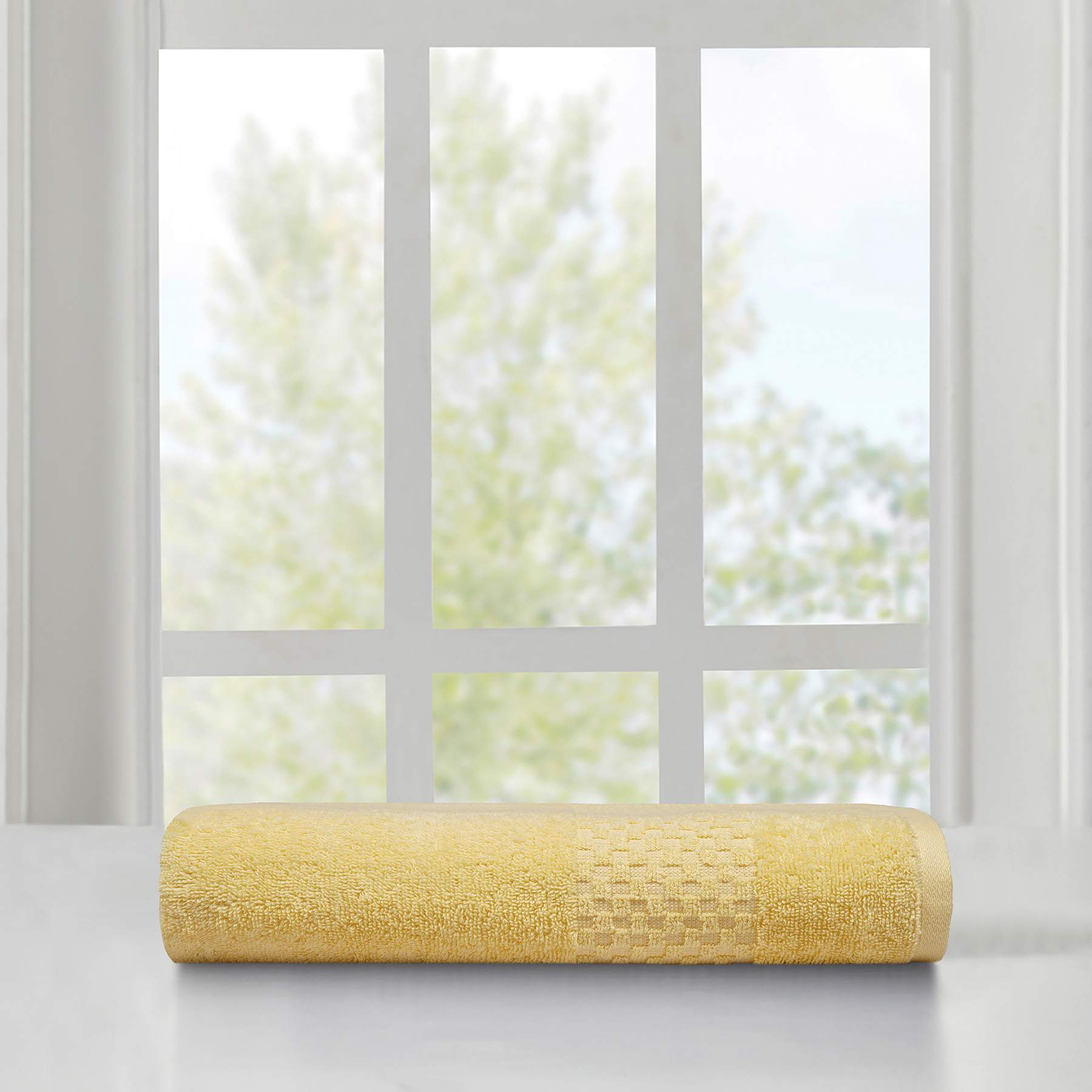 Tiny Dreamers Yellow Cotton Bath Towel, 30x54