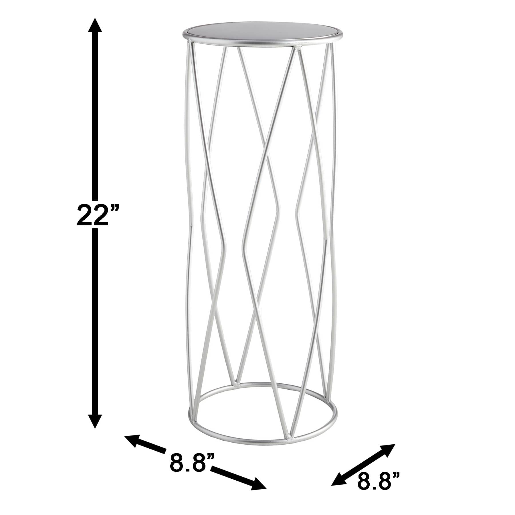 Providence Silver Metal Plant Stand, Small