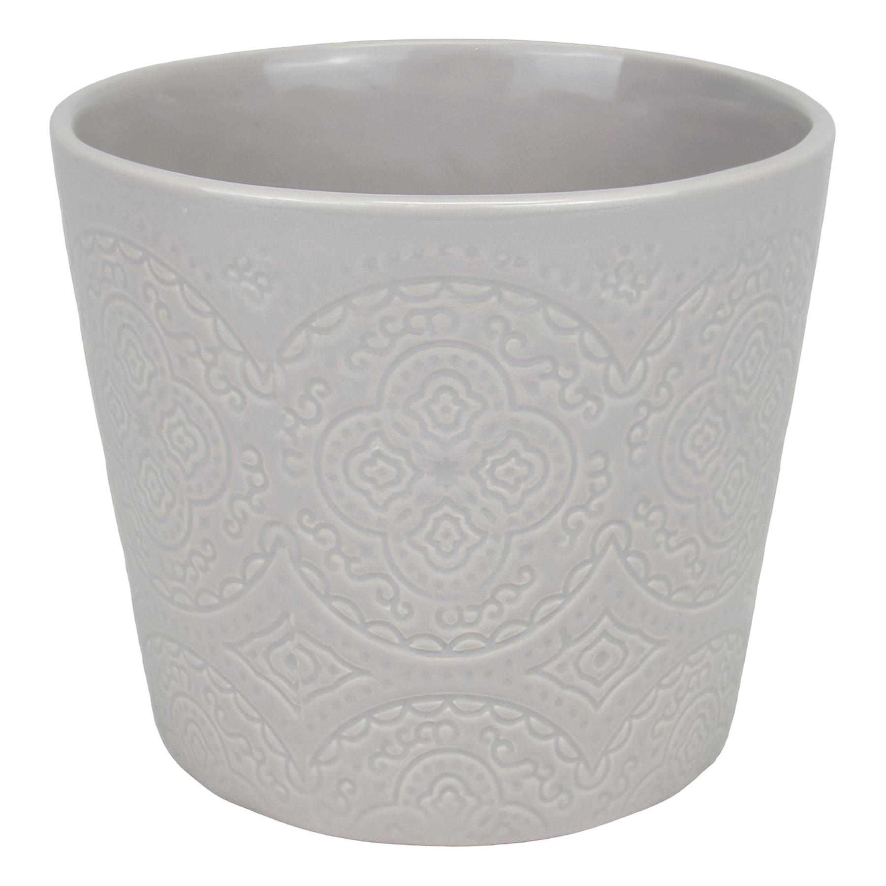 Found & Fable Indoor Grey Ceramic Medallion Planter, 5"