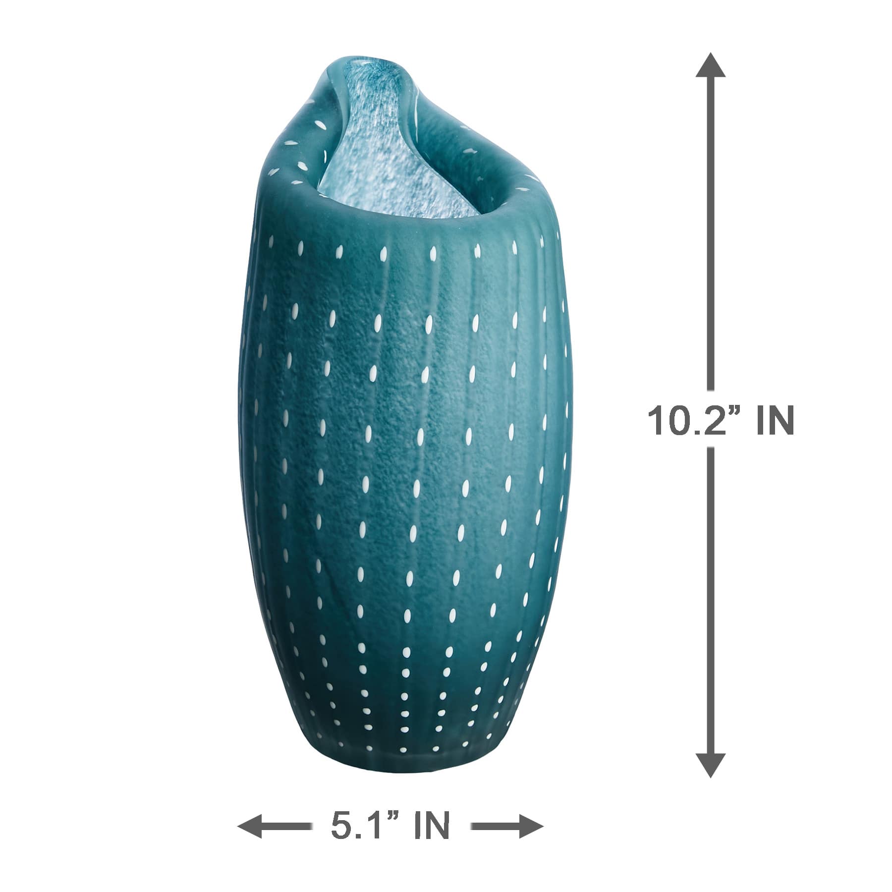 Ty Pennington Blue Coral Dot Vase, 10"
