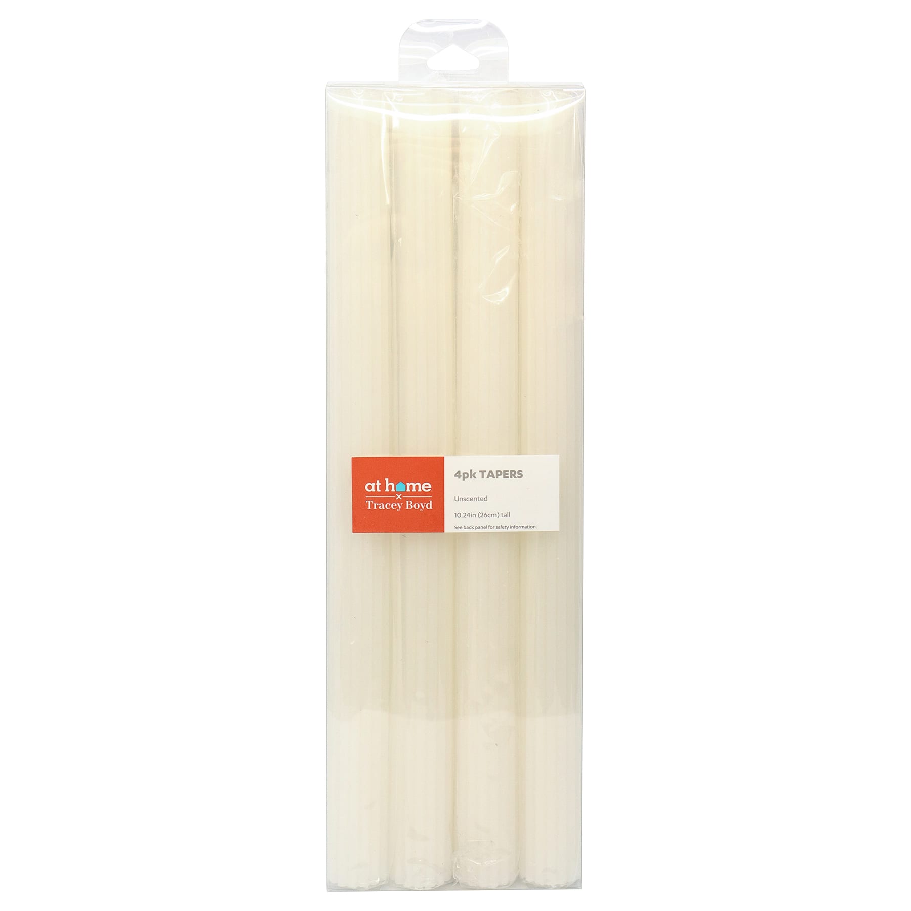 Tracey Boyd 4-Pack White Unscented Taper Candles, 10"