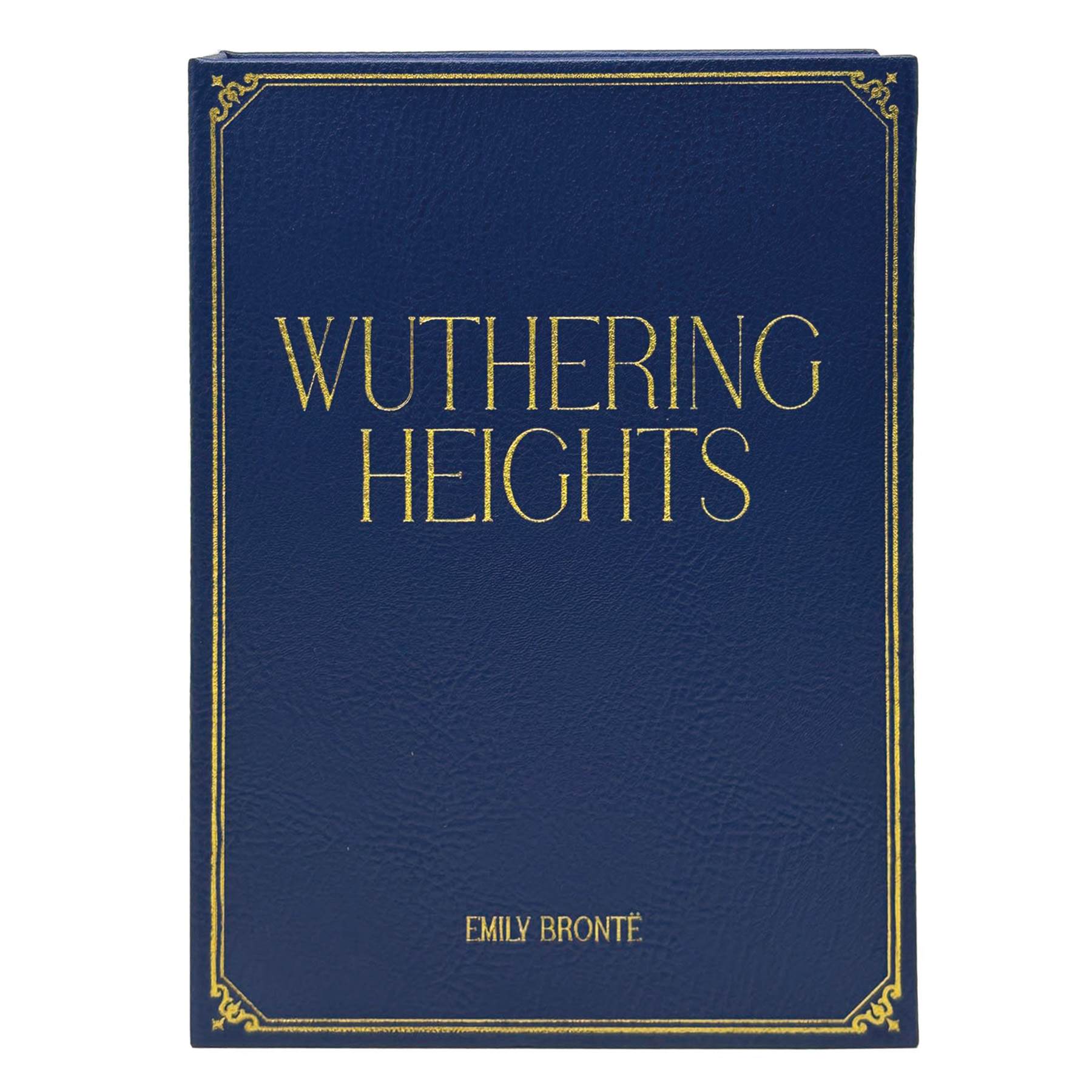 Navy Blue Wuthering Heights Faux Leather Book Box, 11"