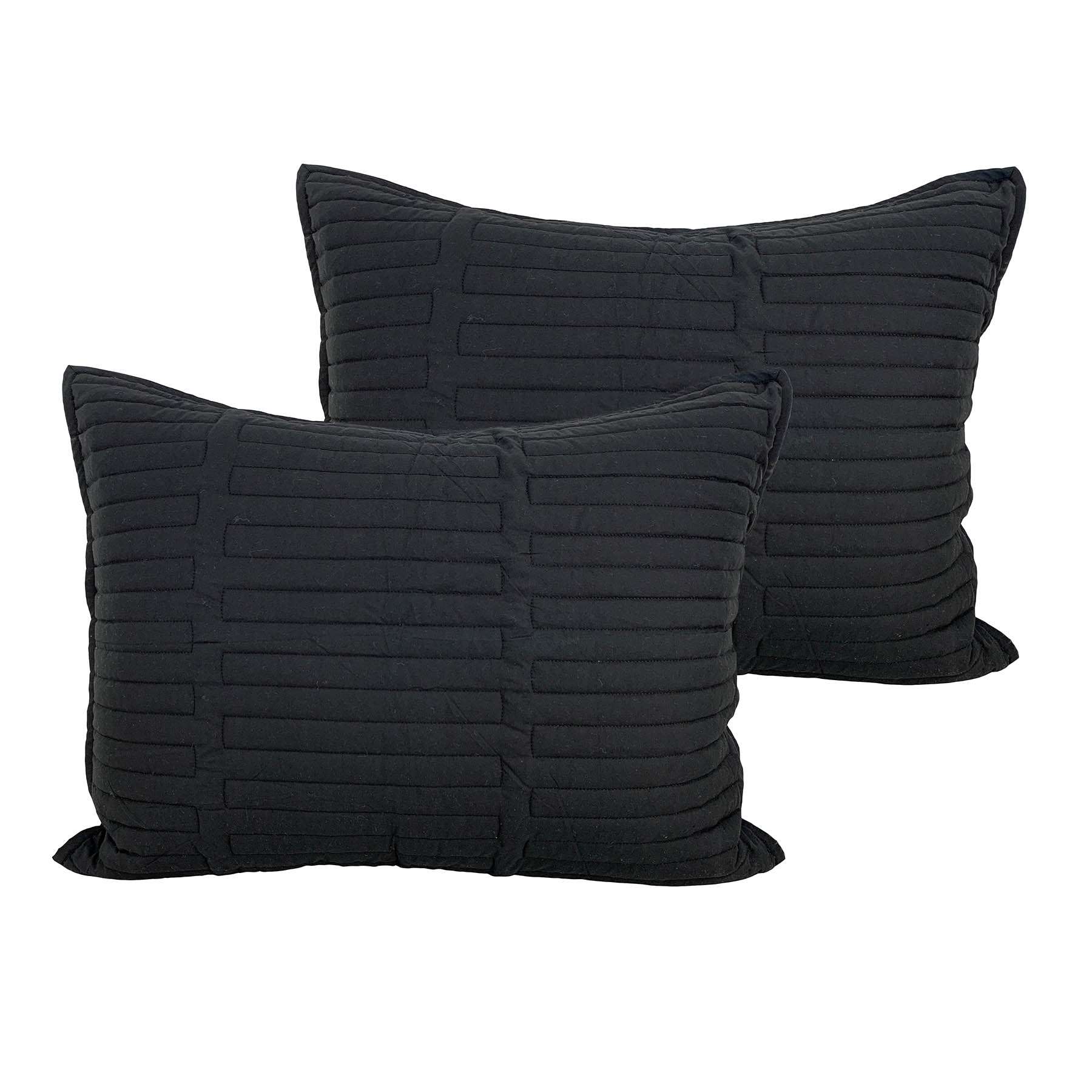 Crosby St. 3-Piece Black Curved Line Quilt Set, Full/Queen