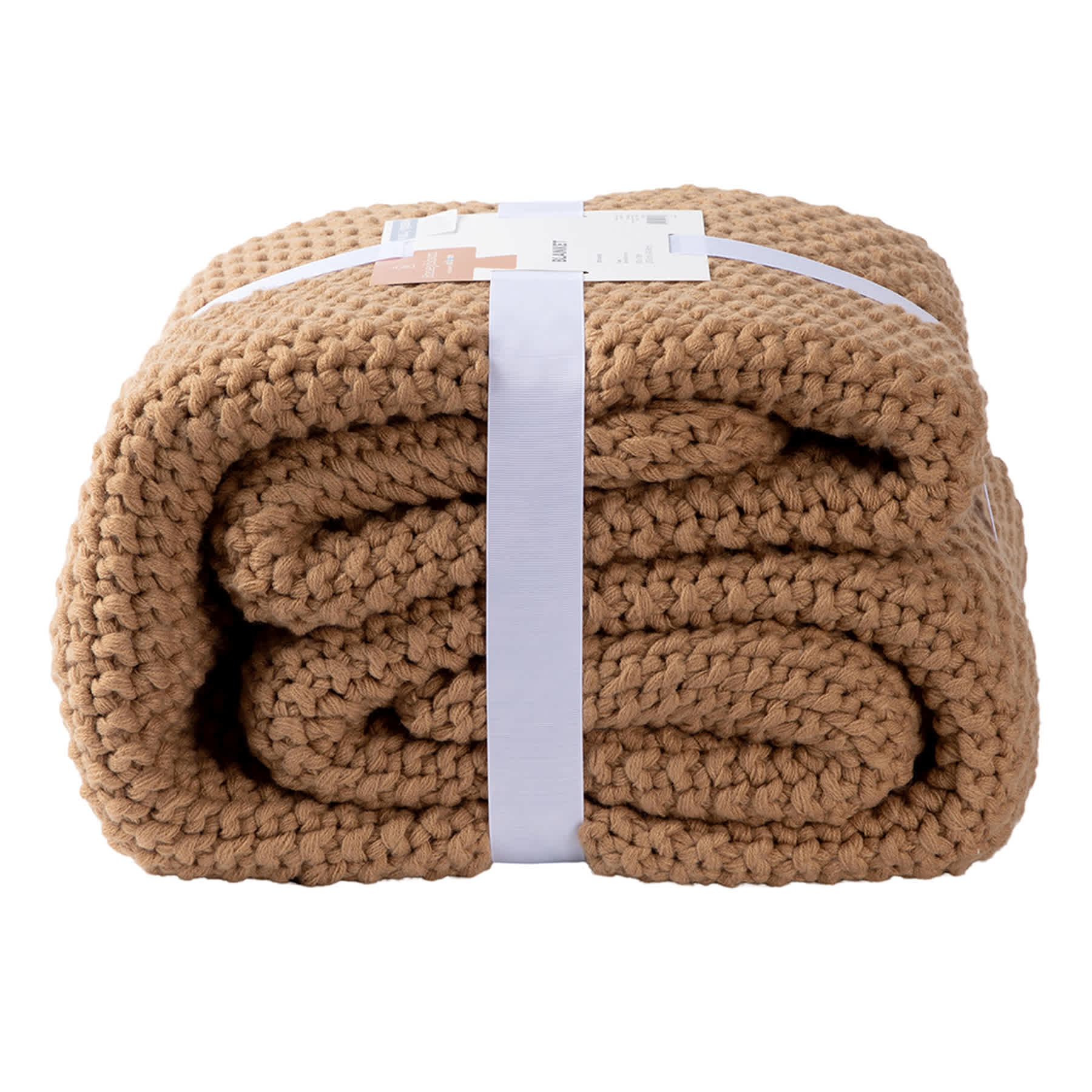 Honeybloom Brown Sweater Knit Bed Blanket, King