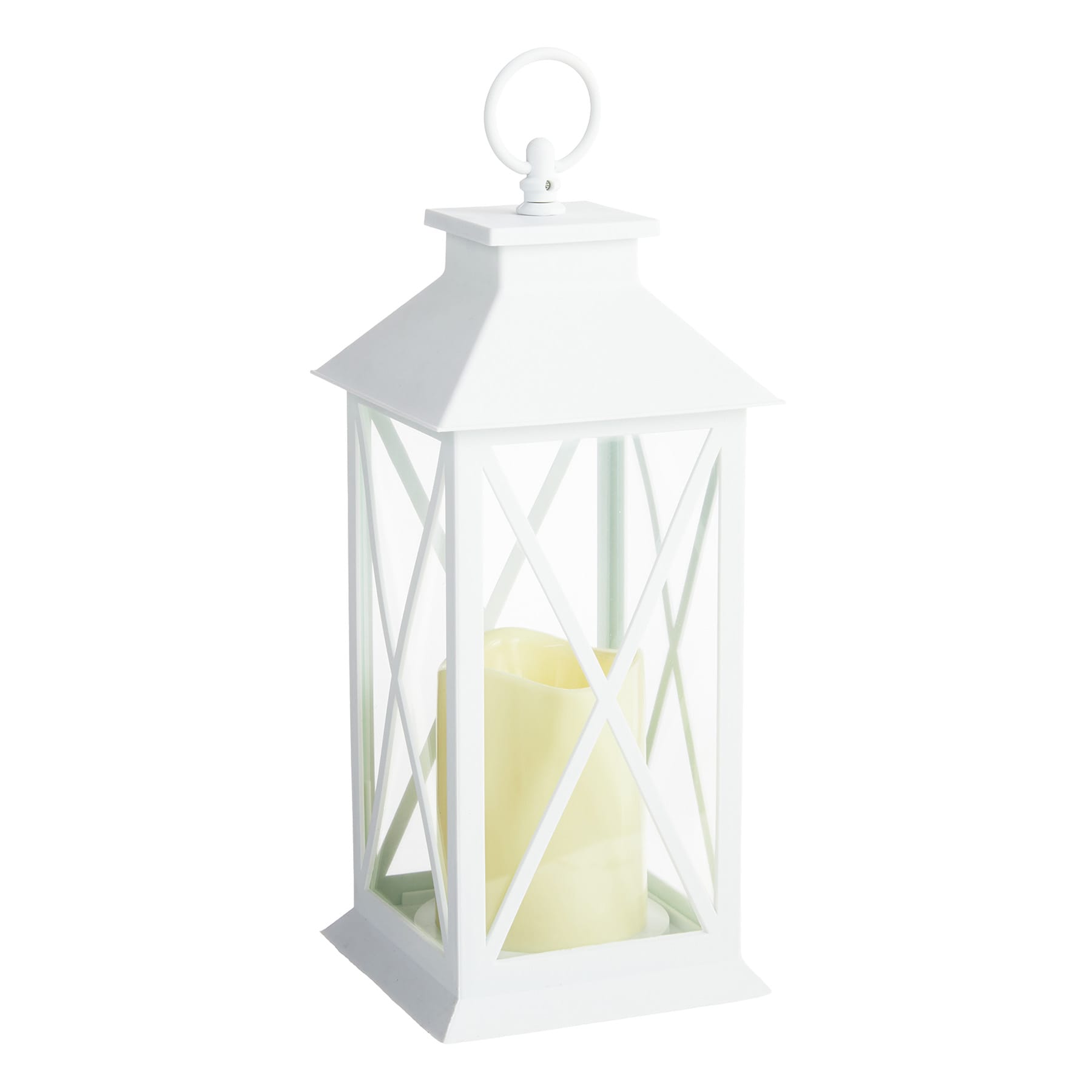 White LED X-Frame Lantern, 11"