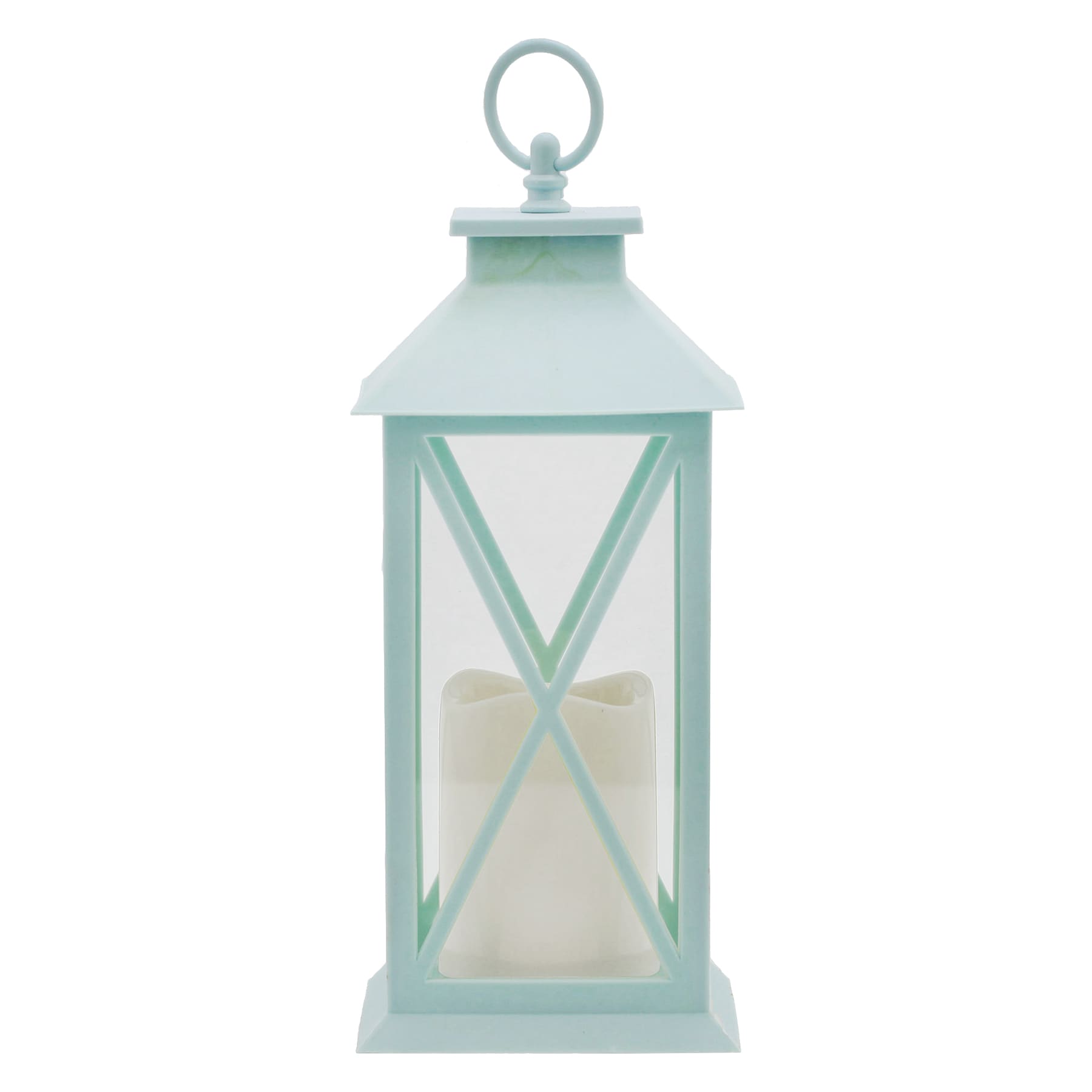 Light Blue LED Lantern, 12"