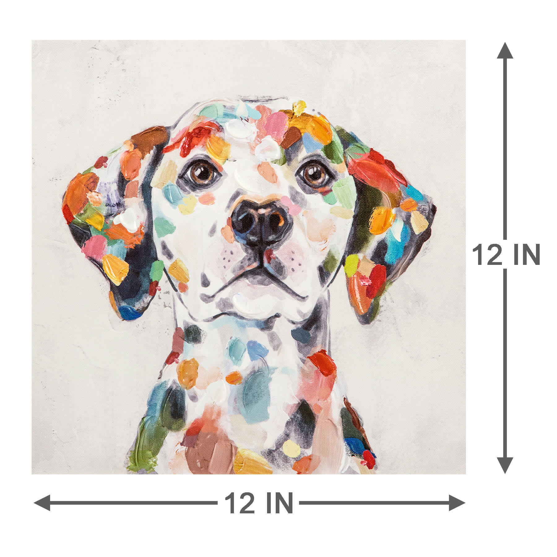 Rainbow Dog Portrait Canvas Wall Art, 12"