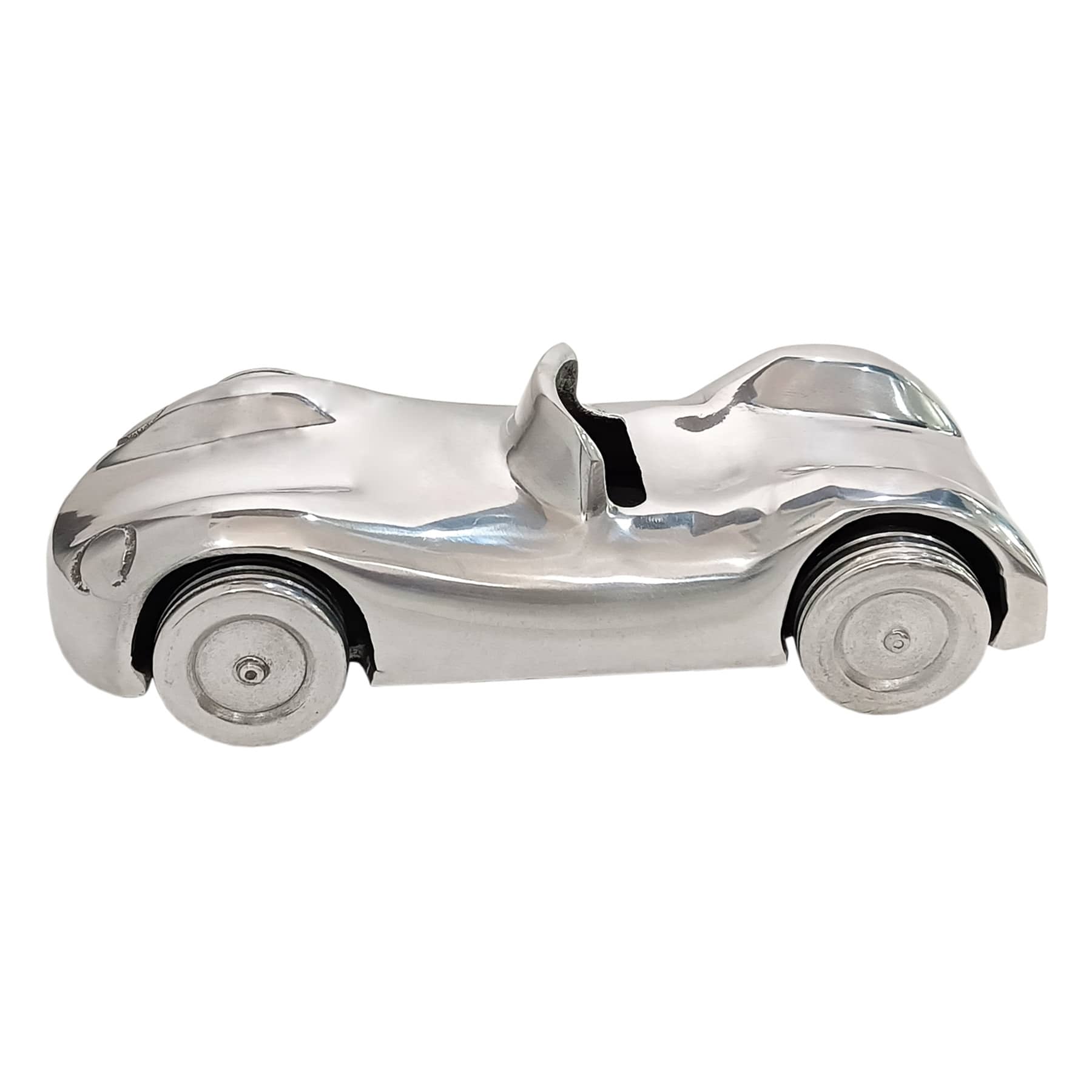Decorative Silver Aluminum Car, 7.2"