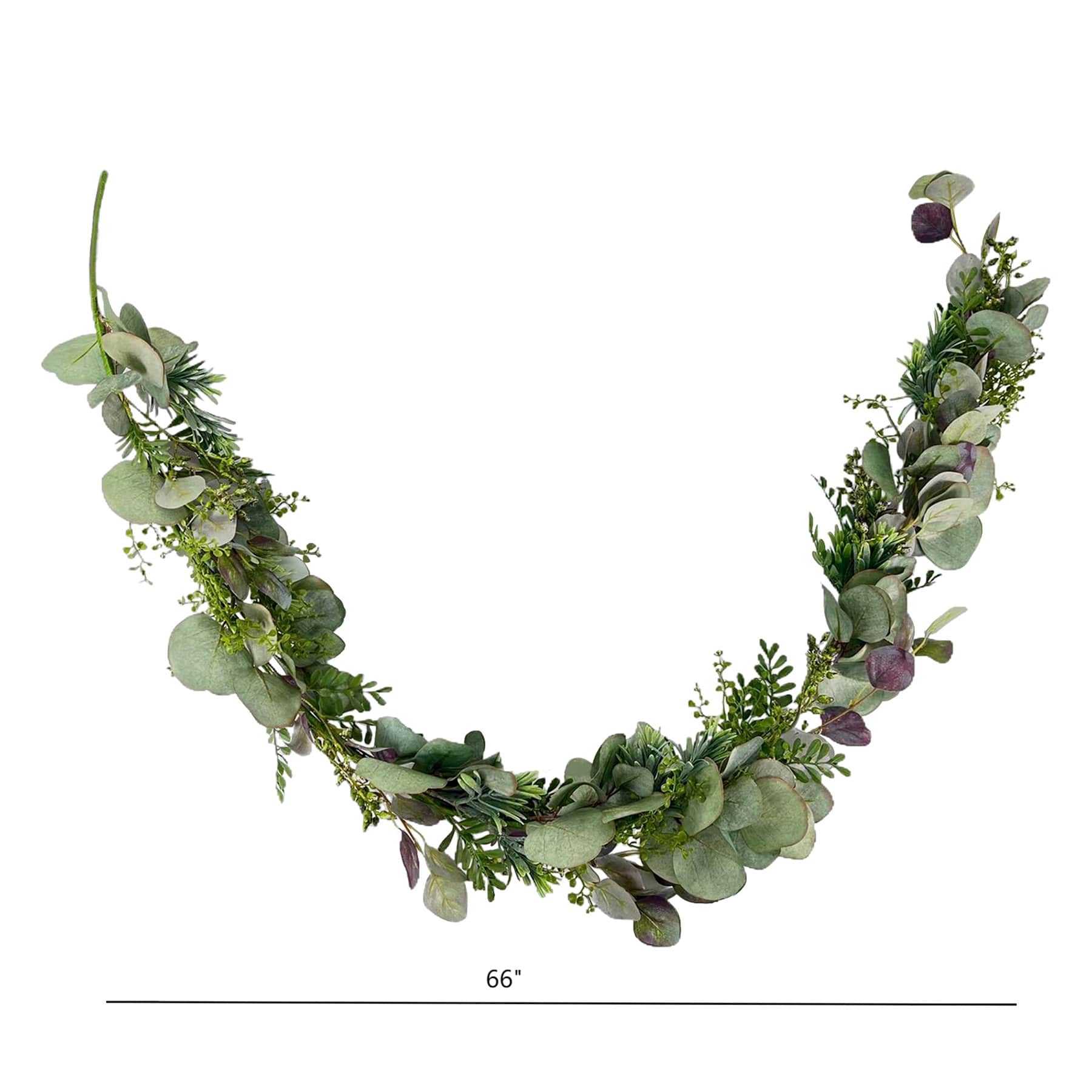 Eucalyptus Leaf Garland with Podocarpus, 66"